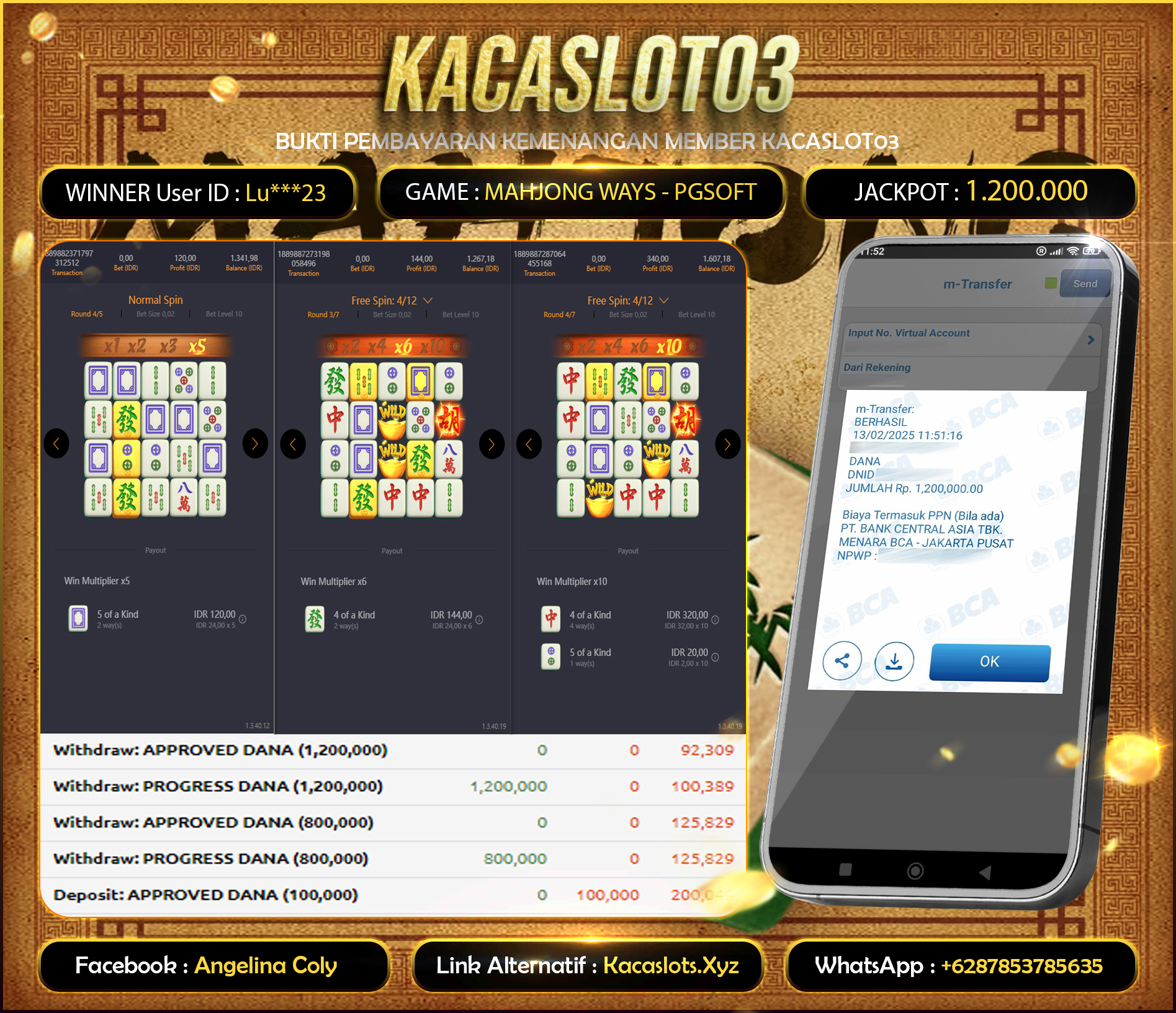 KACASLOT03 Bukti Kemenangan Slot MAHJONG WAYS