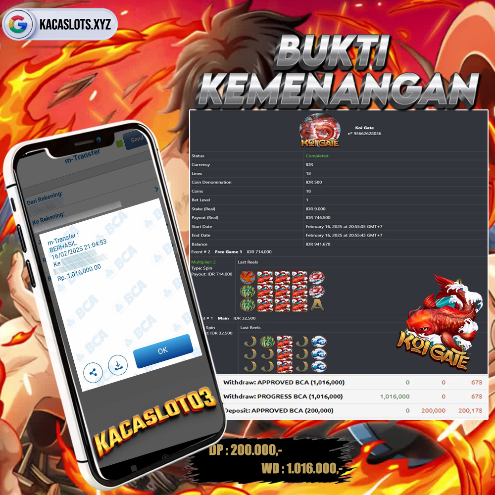 KACASLOT03 Bukti Kemenangan Habanero KOI GATE