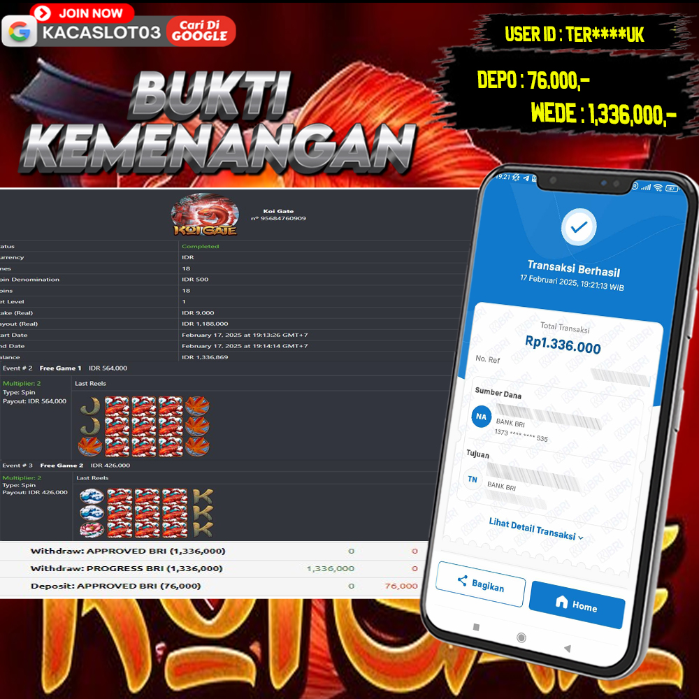 KACASLOT03 Bukti Kemenangan Habanero KOI GATE