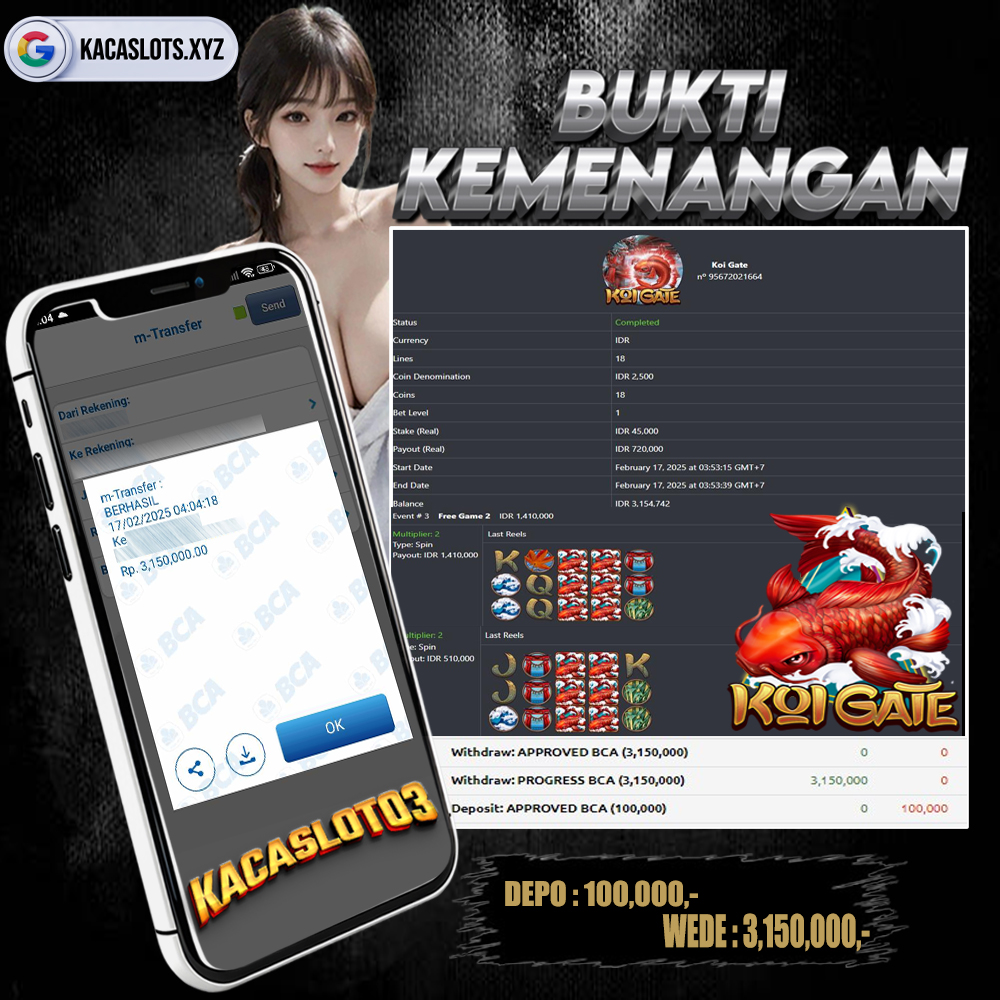 KACASLOT03 Bukti Kemenangan Habanero KOI GATE