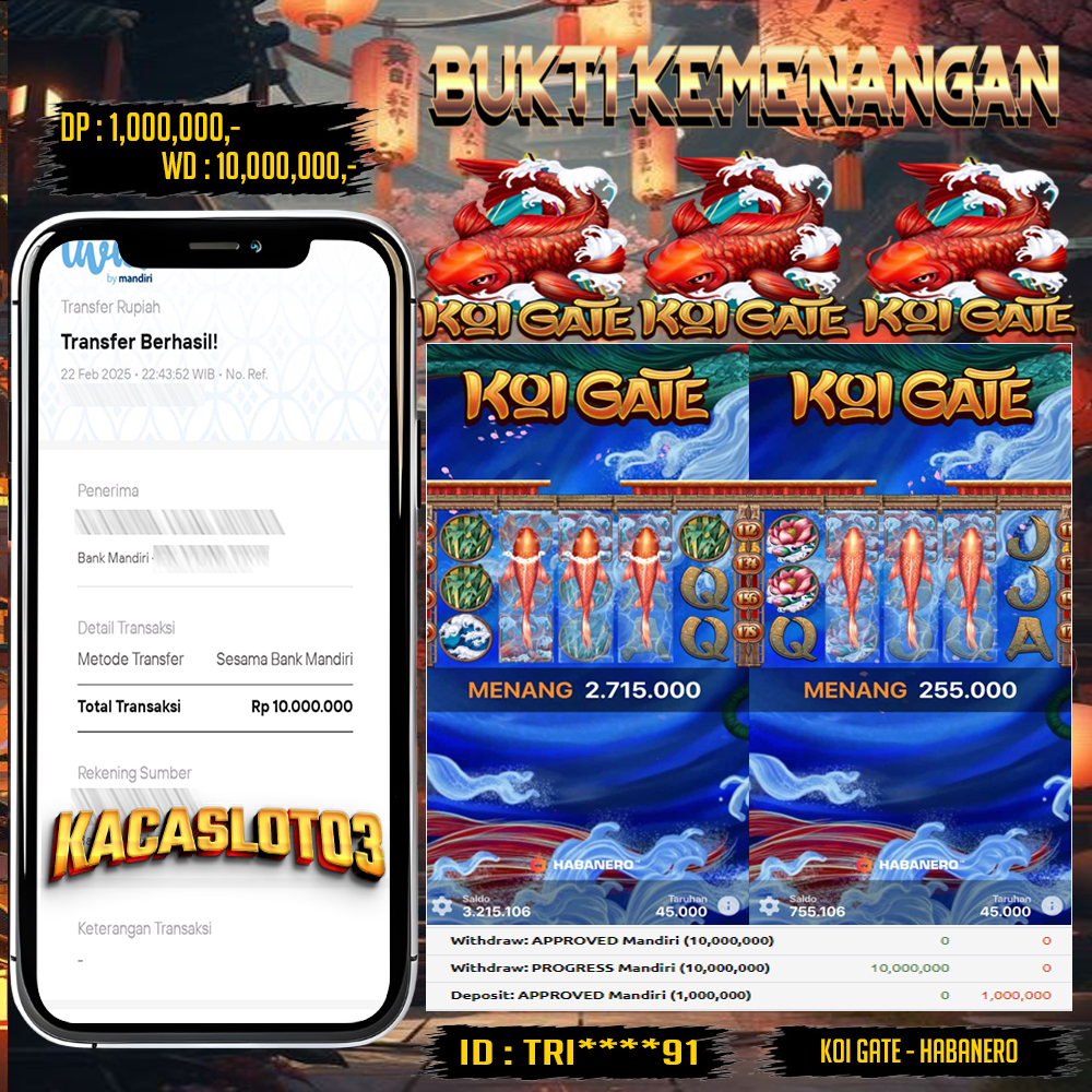 KACASLOT03 Bukti Kemenangan KOI GATE HABANERO