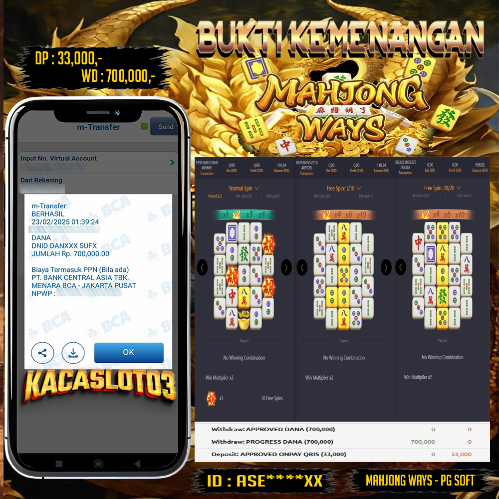 KACASLOT03 Bukti Kemenangan MAHJONG WAYS PG SOFT