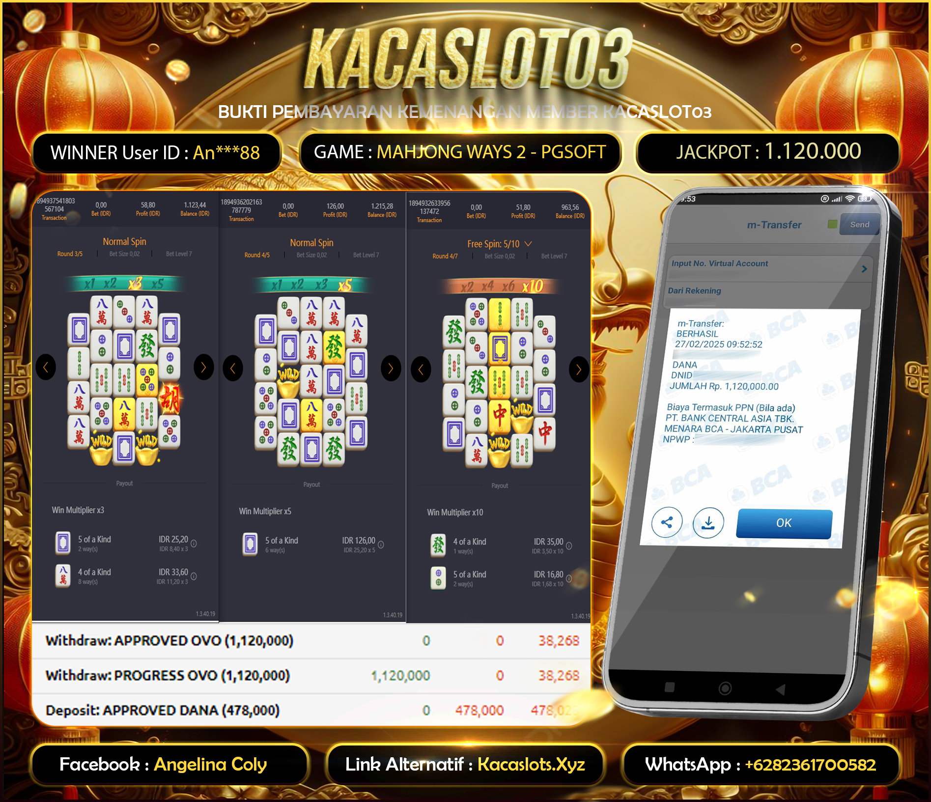 KACASLOT03 Bukti Kemenangan PGsoft MAHJONG WAYS 2