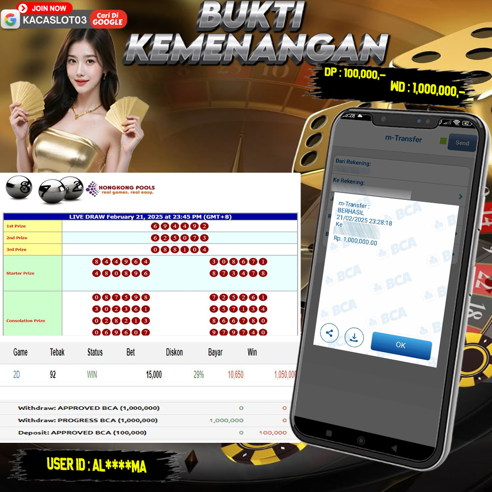 KACASLOT03 Bukti Kemenangan TOGEL HONGKONG POOLS