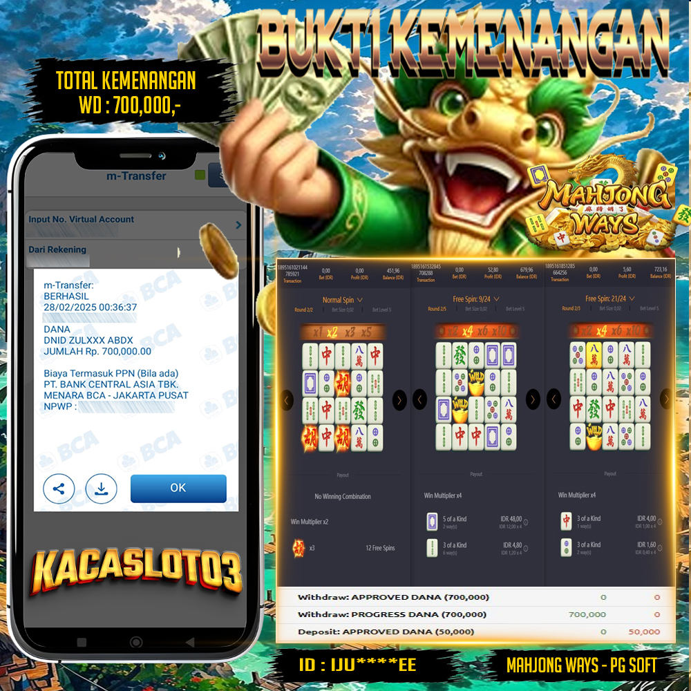 KACASLOT03 Bukti Kemenangan MAHJONG WAYS