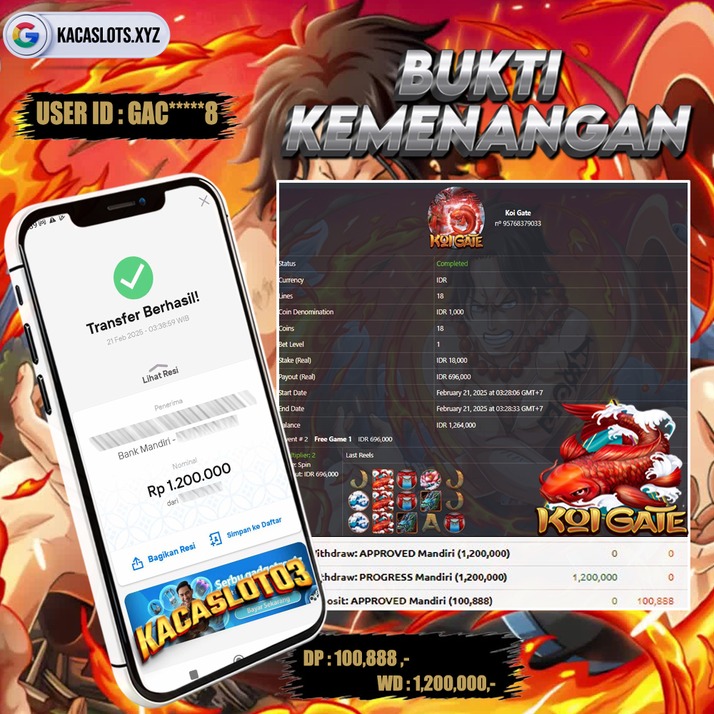 KACASLOT03 Bukti Kemenangan Habanero KOI GATE