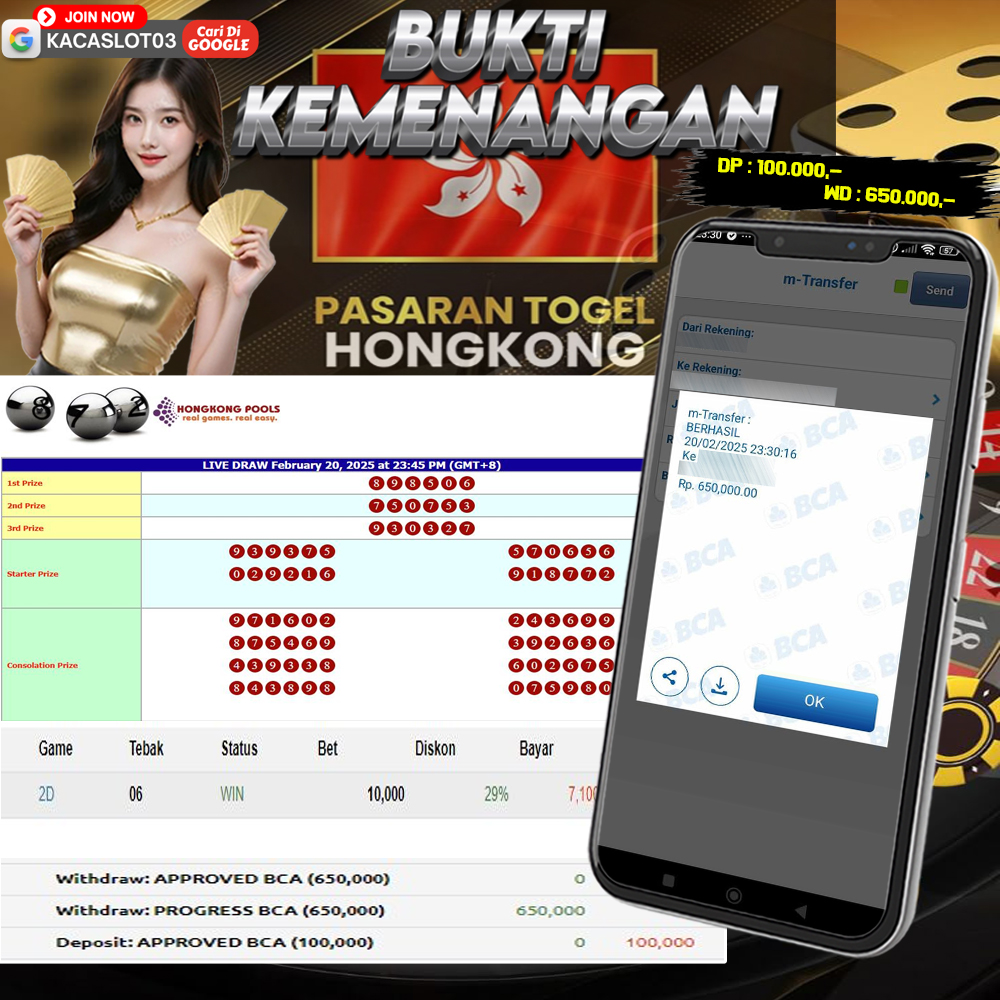 KACASLOT03 Bukti Kemenangan TOGEL HONGKONG POOLS