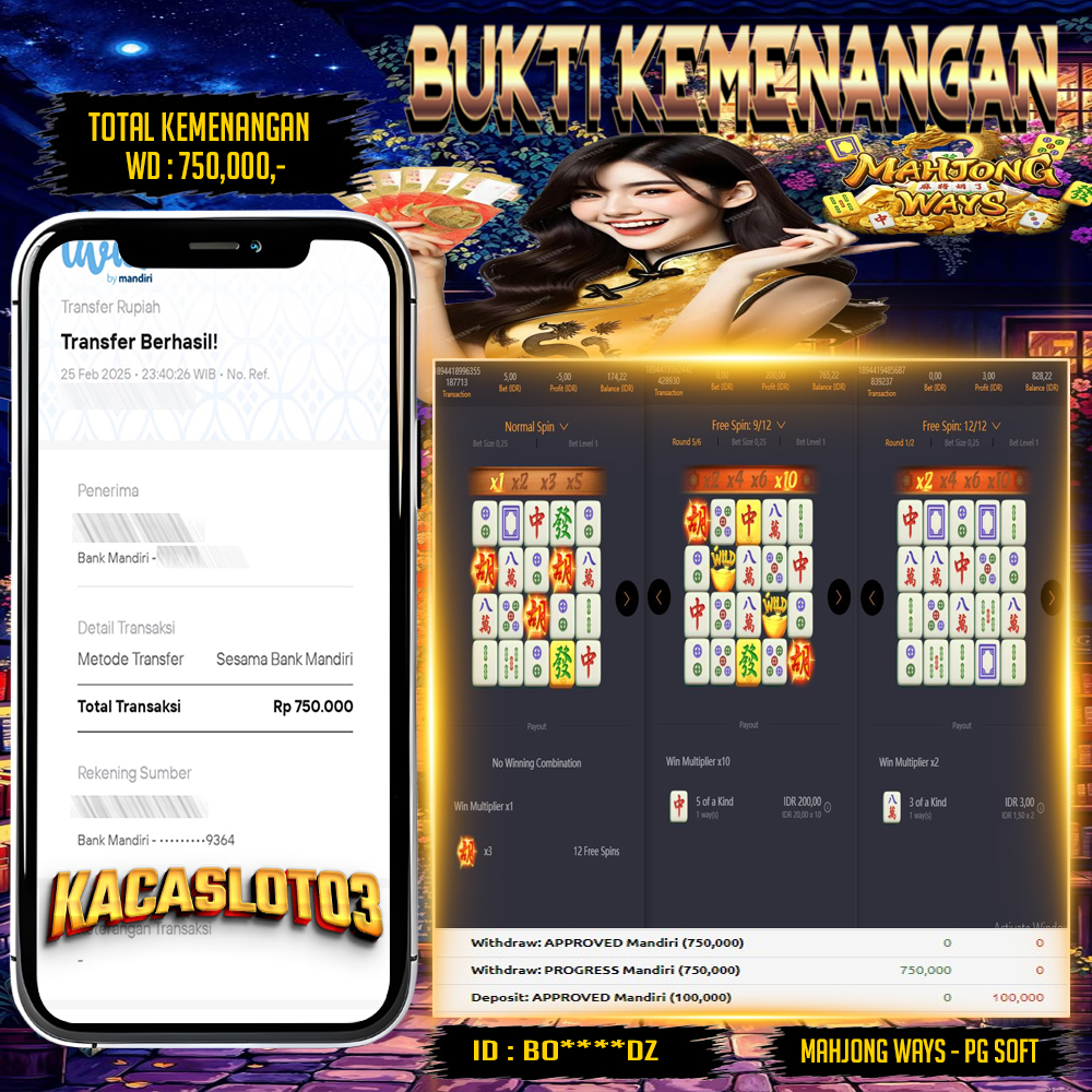 KACASLOT03 Bukti Kemenangan MAHJONG WAYS 