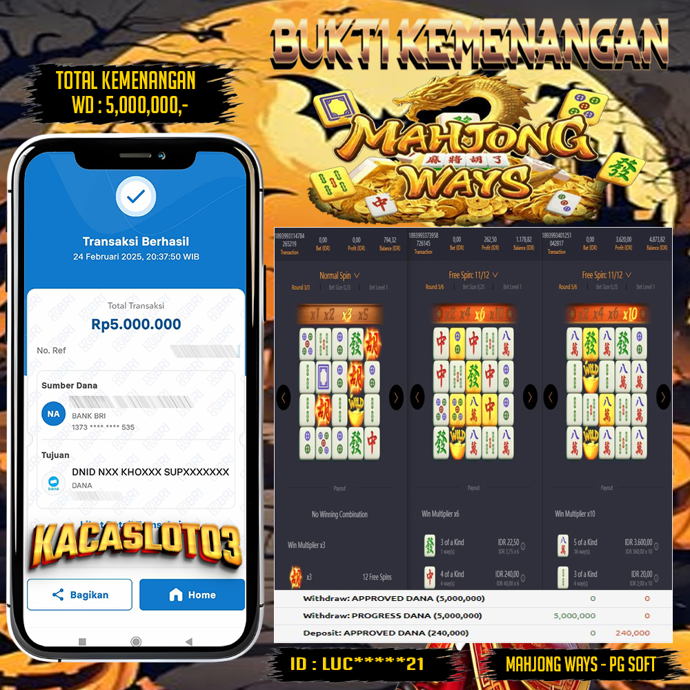 KACASLOT03 Bukti Kemenangan MAHJONG WAYS