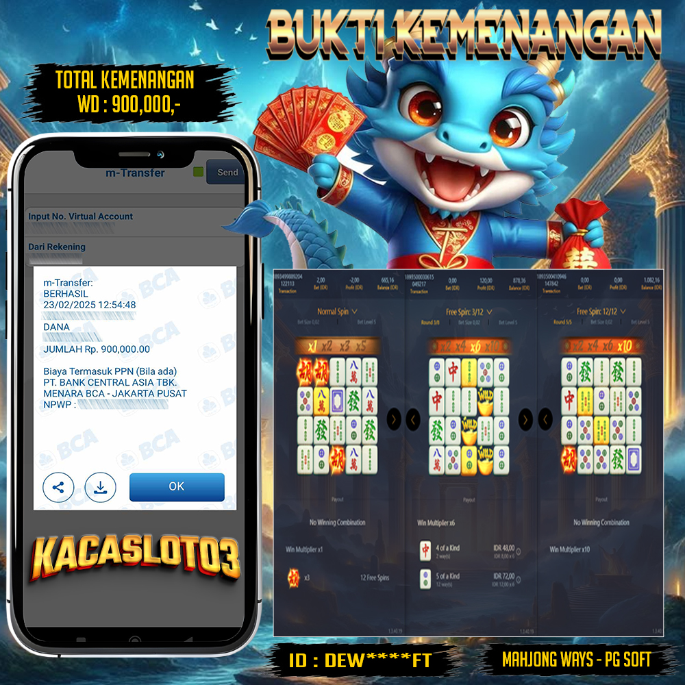 KACASLOT03 Bukti Kemenangan MAHJONG WAYS – PG SOFT