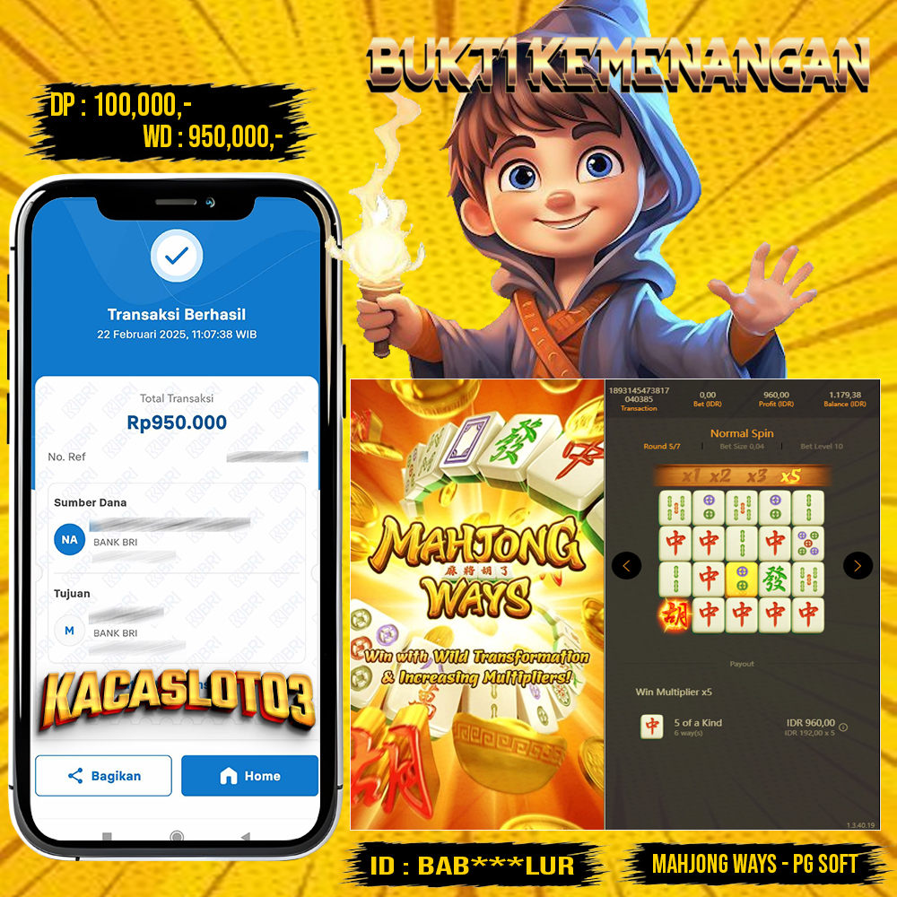 KACASLOT03 Bukti Kemenangan Mahjong Ways – Pg Soft