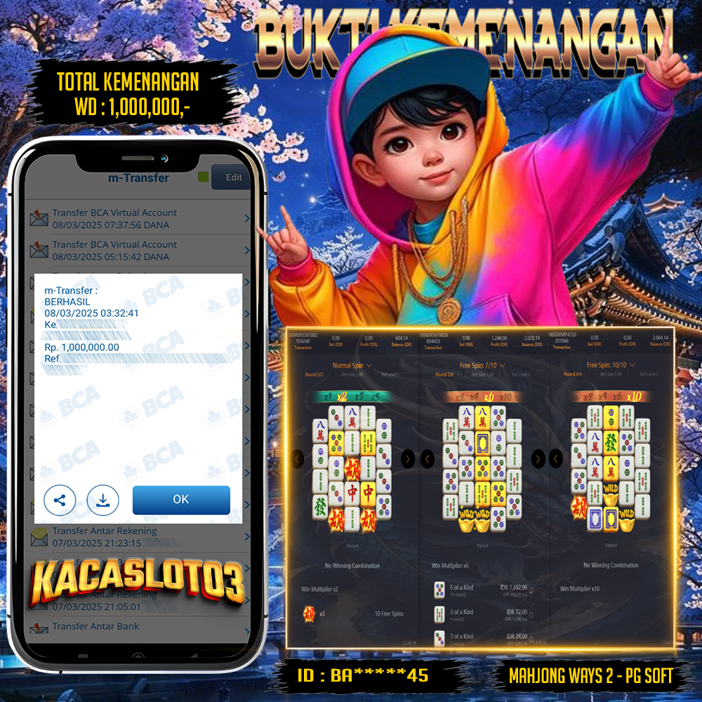 KACASLOT03 Bukti Kemenangan PG Soft MAHJONG WAYS 2