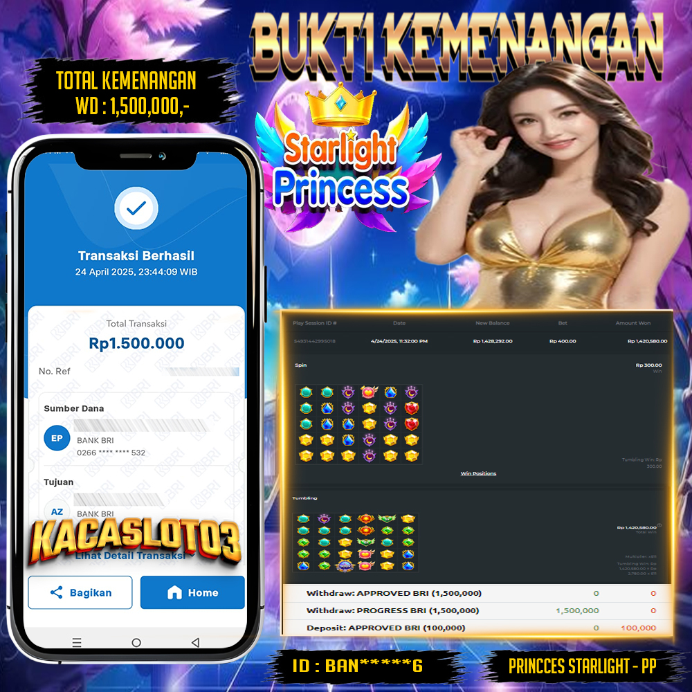 KACASLOT03 Bukti Kemenangan Pragmatic Play PRINCESS STARLIGHT 