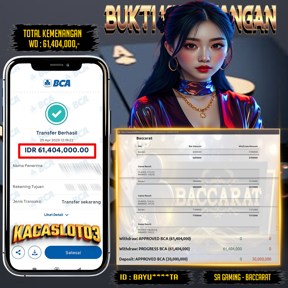 KACASLOT03 Bukti Kemenangan SA GAMING CASINO – BACCARAT