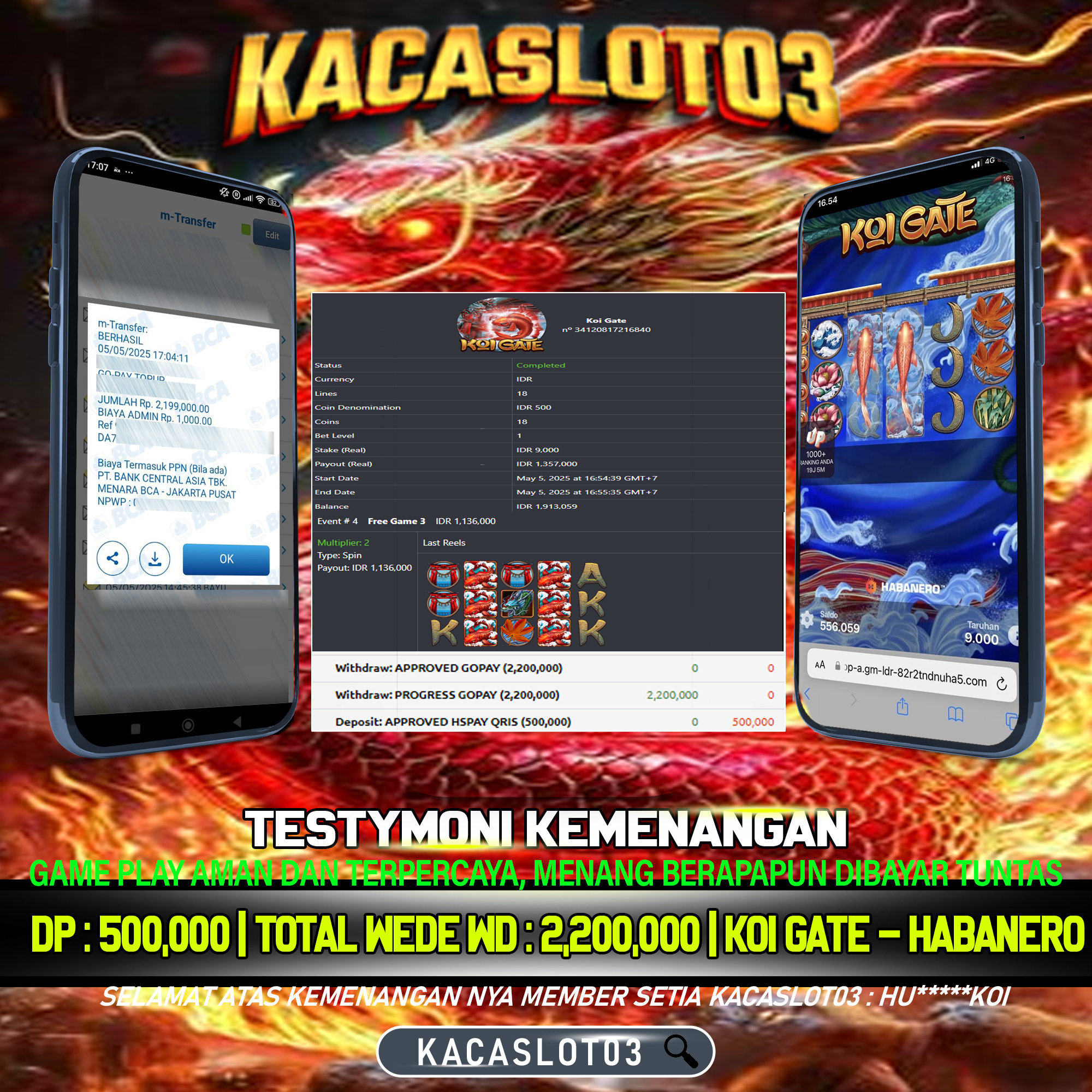 KACASLOT03 Bukti Kemenangan Habanero KOI GATE