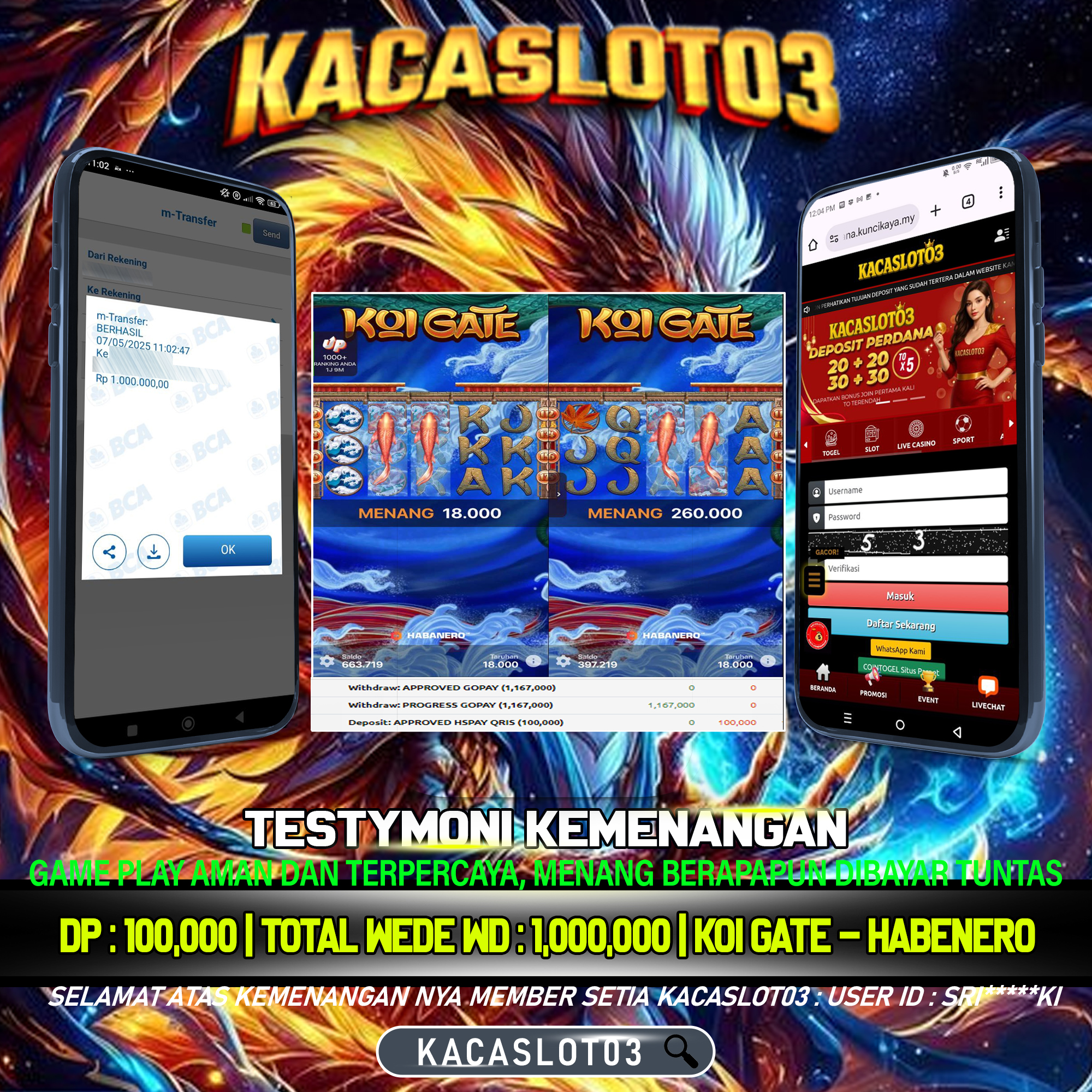 KACASLOT03 Bukti Kemenangan Habanero KOI GATE