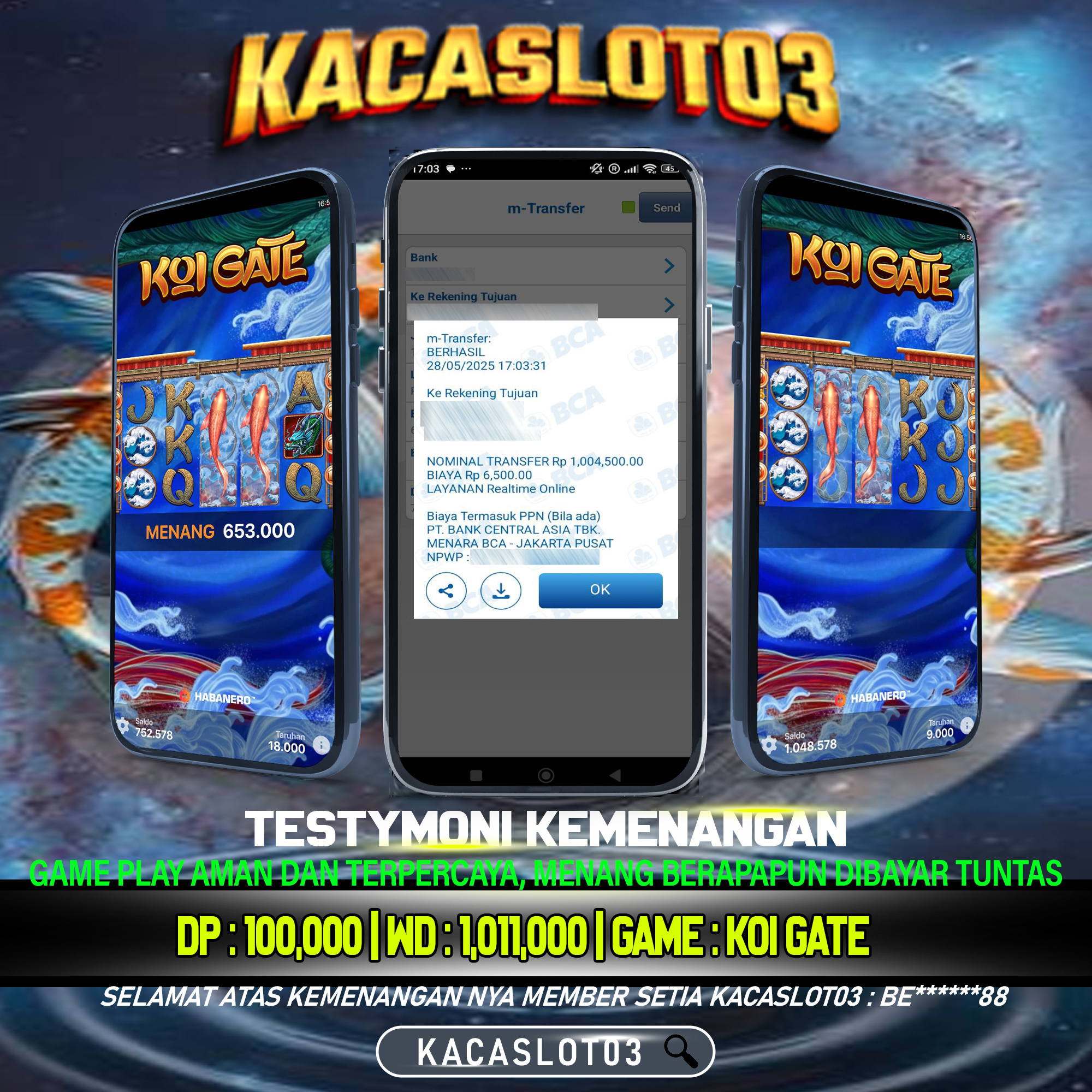 KACASLOT03 Bukti Kemenangan Habanero KOI GATE