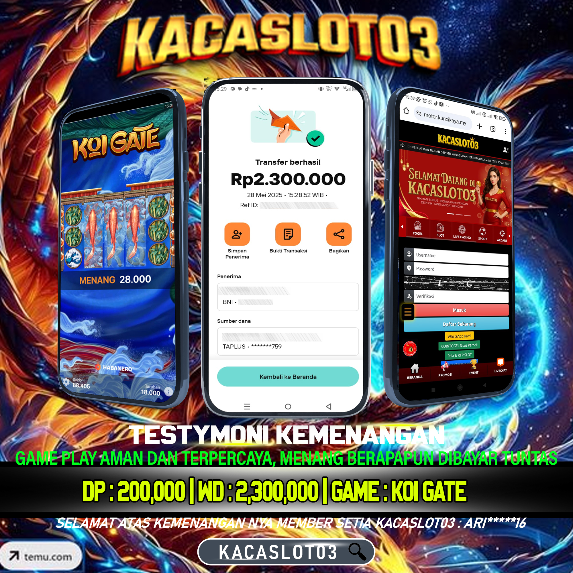 KACASLOT03 Bukti Kemenangan Habanero KOI GATE