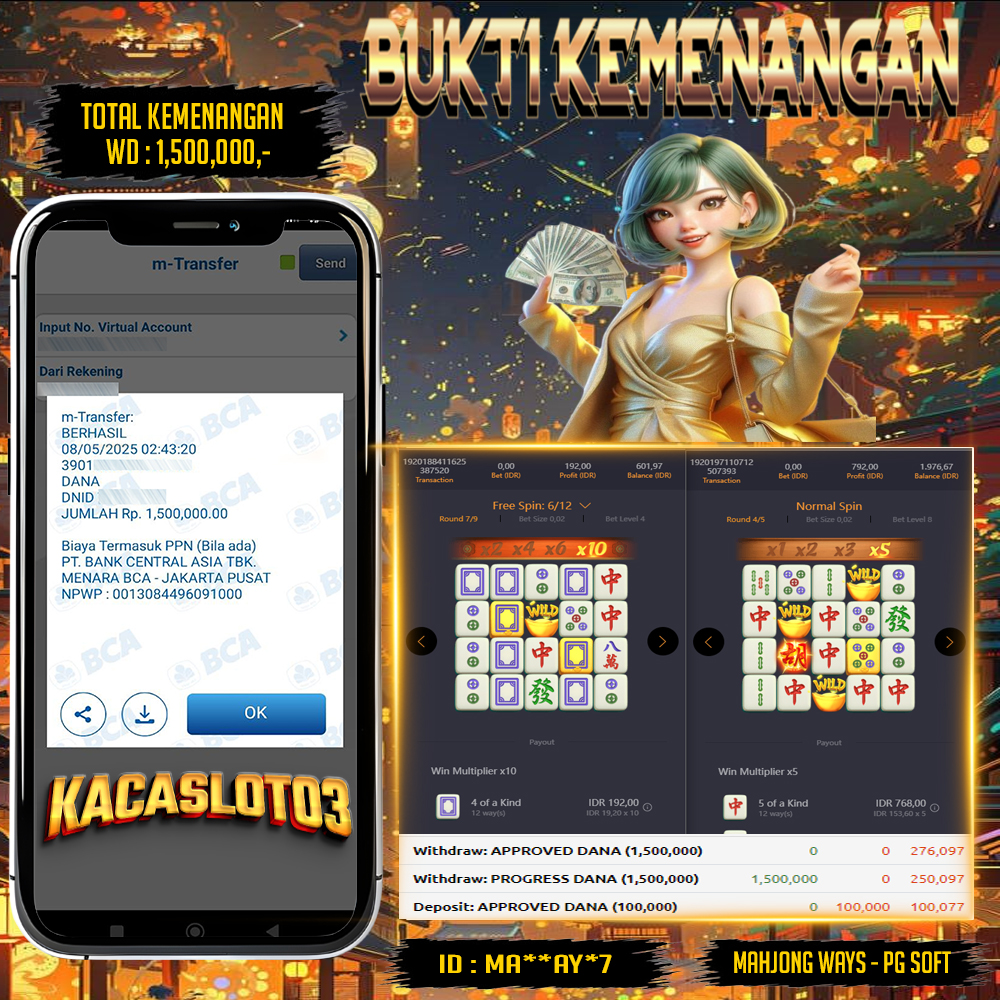 KACASLOT03 Bukti Kemenangan PG Soft MAHJONG WAYS