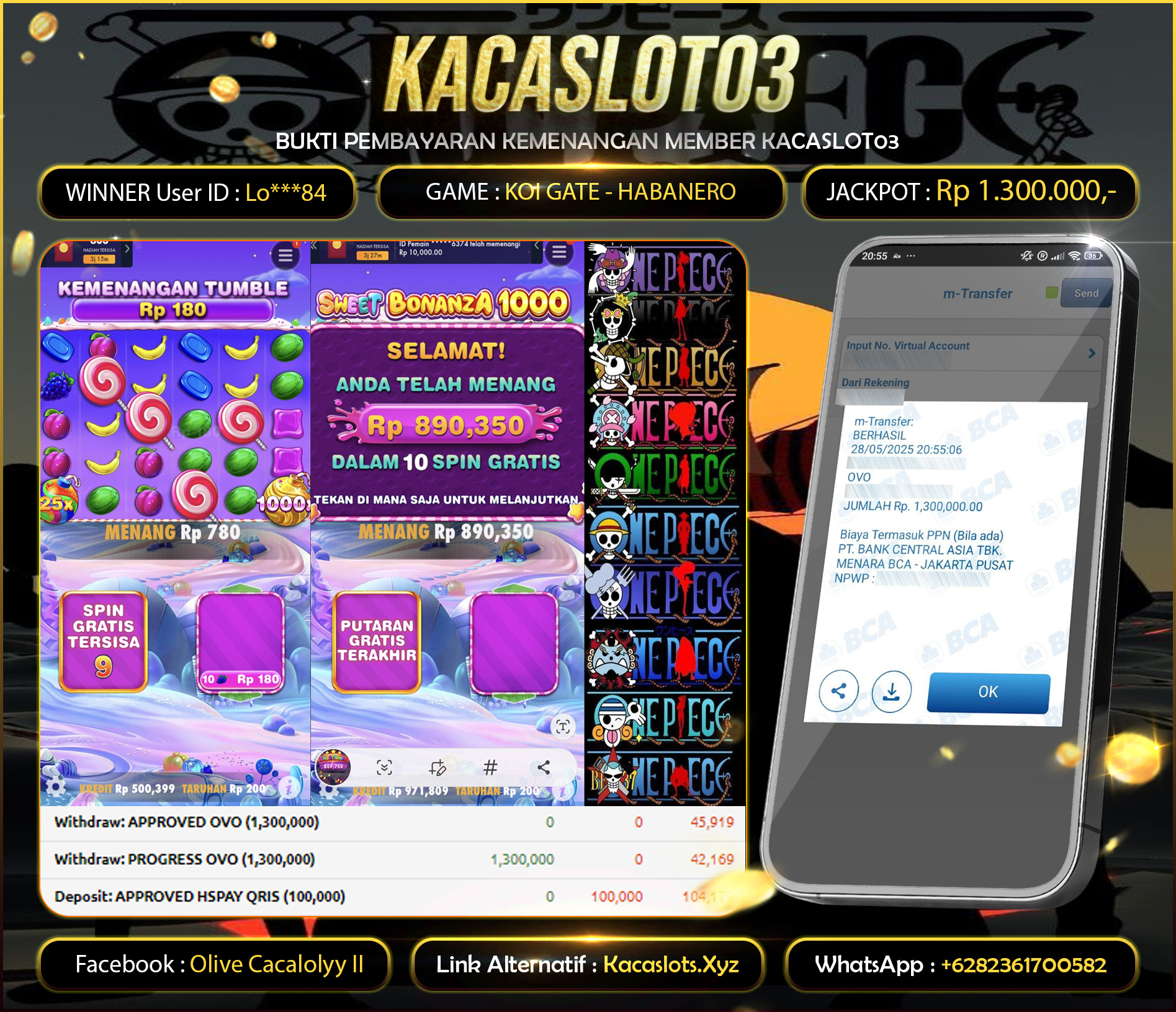 KACASLOT03 Bukti Kemenangan PragmaticPlay SWEET BONANZA 1000