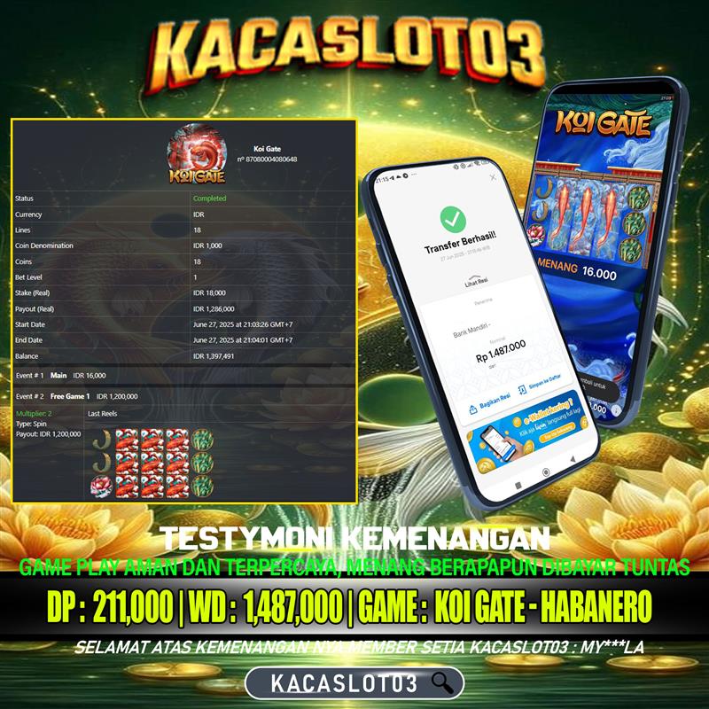 KACASLOT03 Bukti Kemenangan Habanero KOI GATE