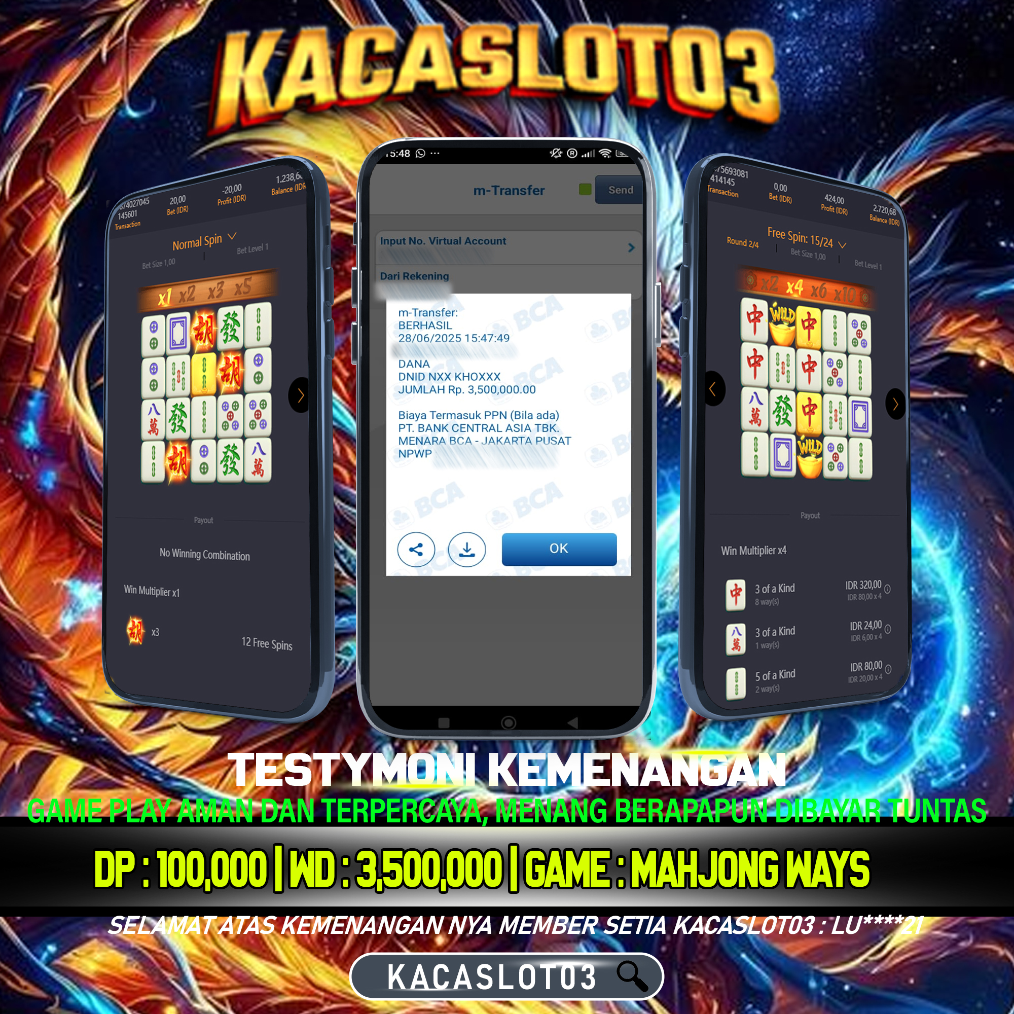 KACASLOT03 Bukti Kemenangan PG Soft MAHJONG WAYS