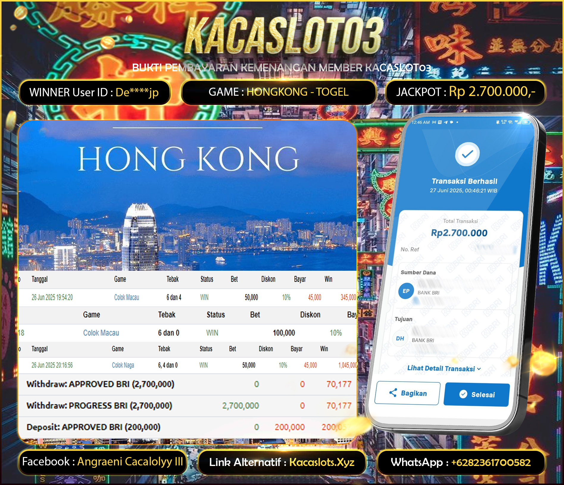 KACASLOT03 Bukti Kemenangan Togel HONGKONG