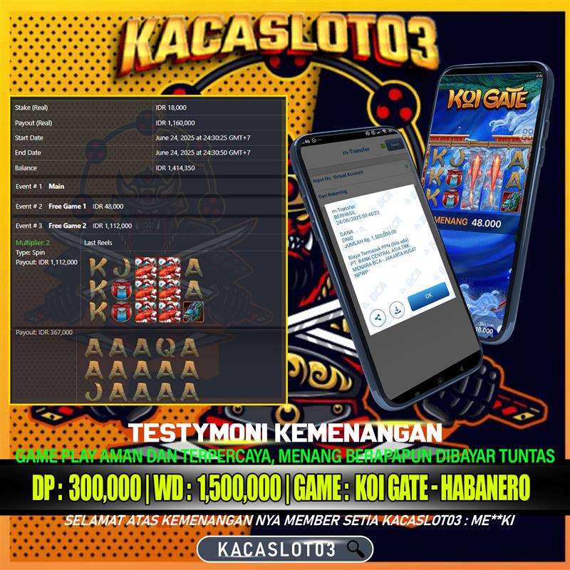 KACASLOT03 Bukti Kemenangan Habanero KOI GATE