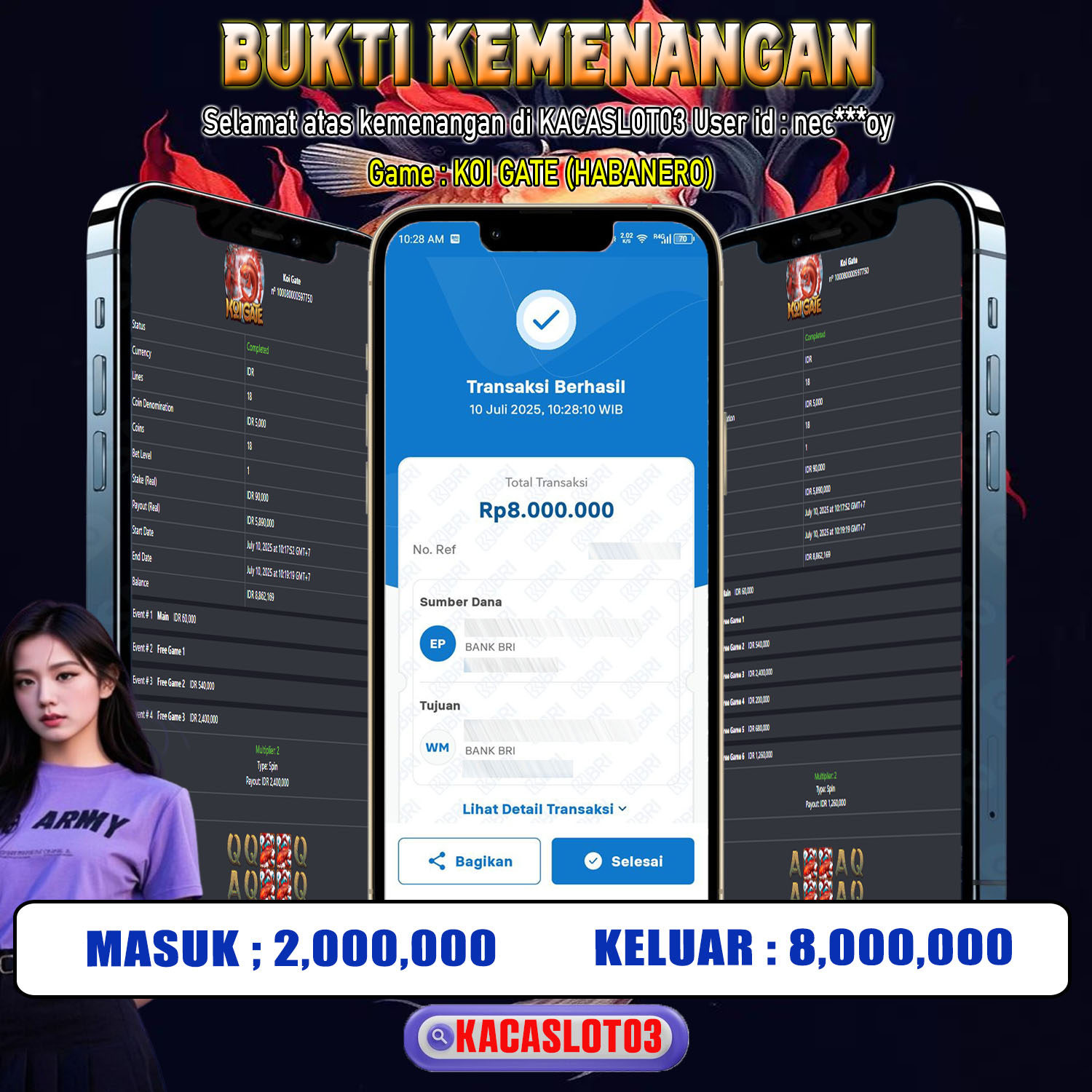 KACASLOT03 Bukti Kemenangan Habanero KOI GHATE