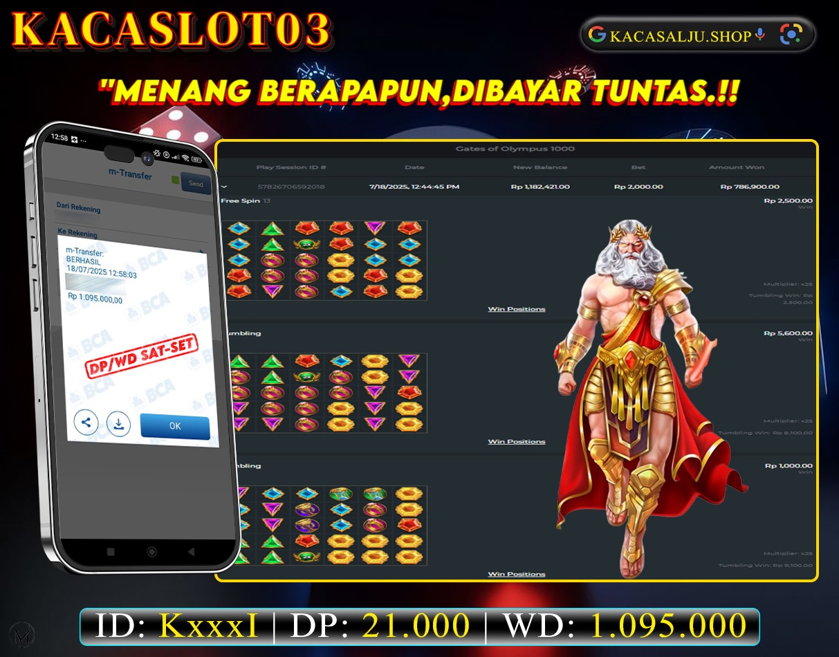 KACASLOT03 Bukti Kemenangan GATES of OLYMPUS 