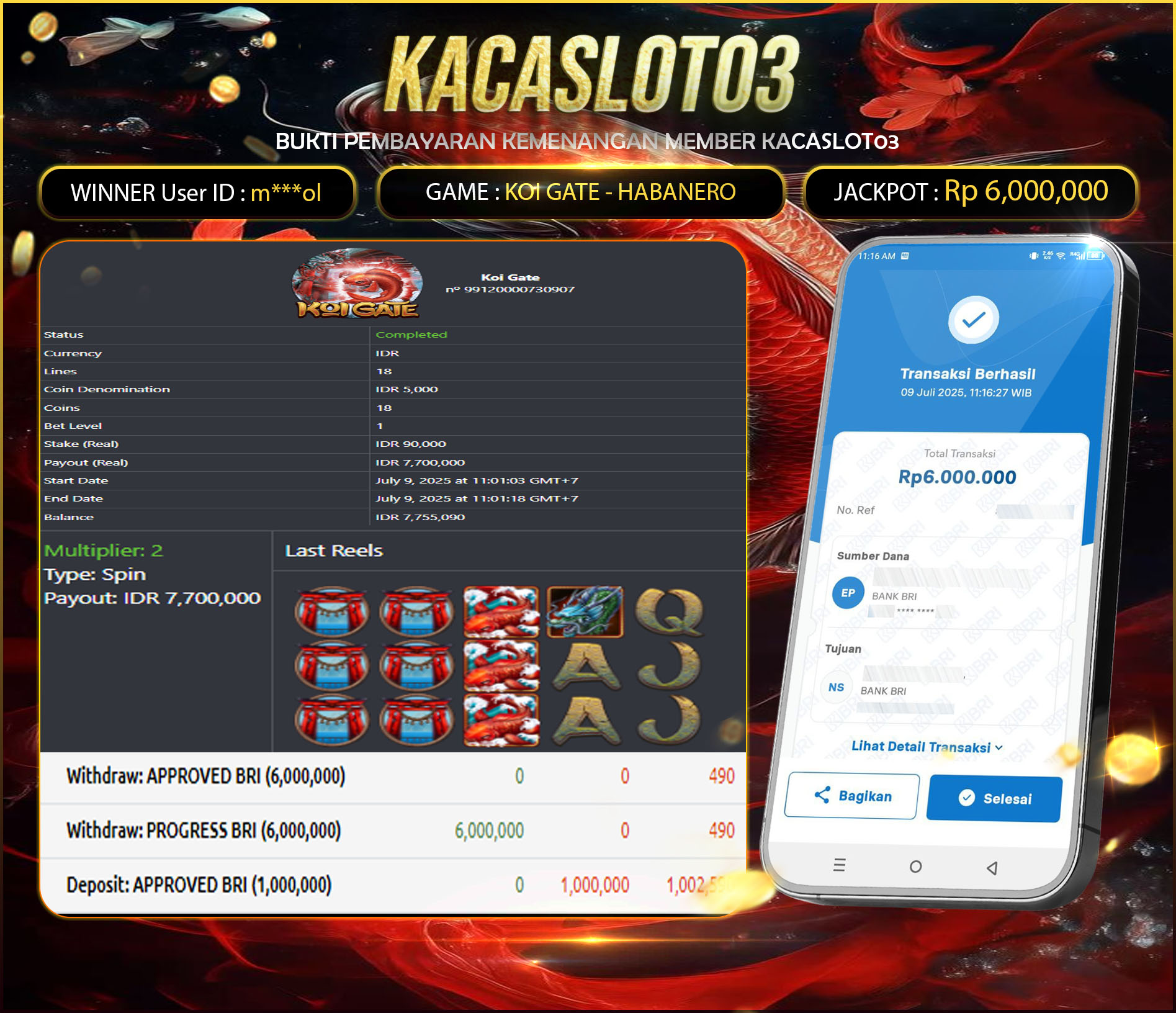 KACASLOT03 Bukti Kemenangan KOI GATE HABANERO