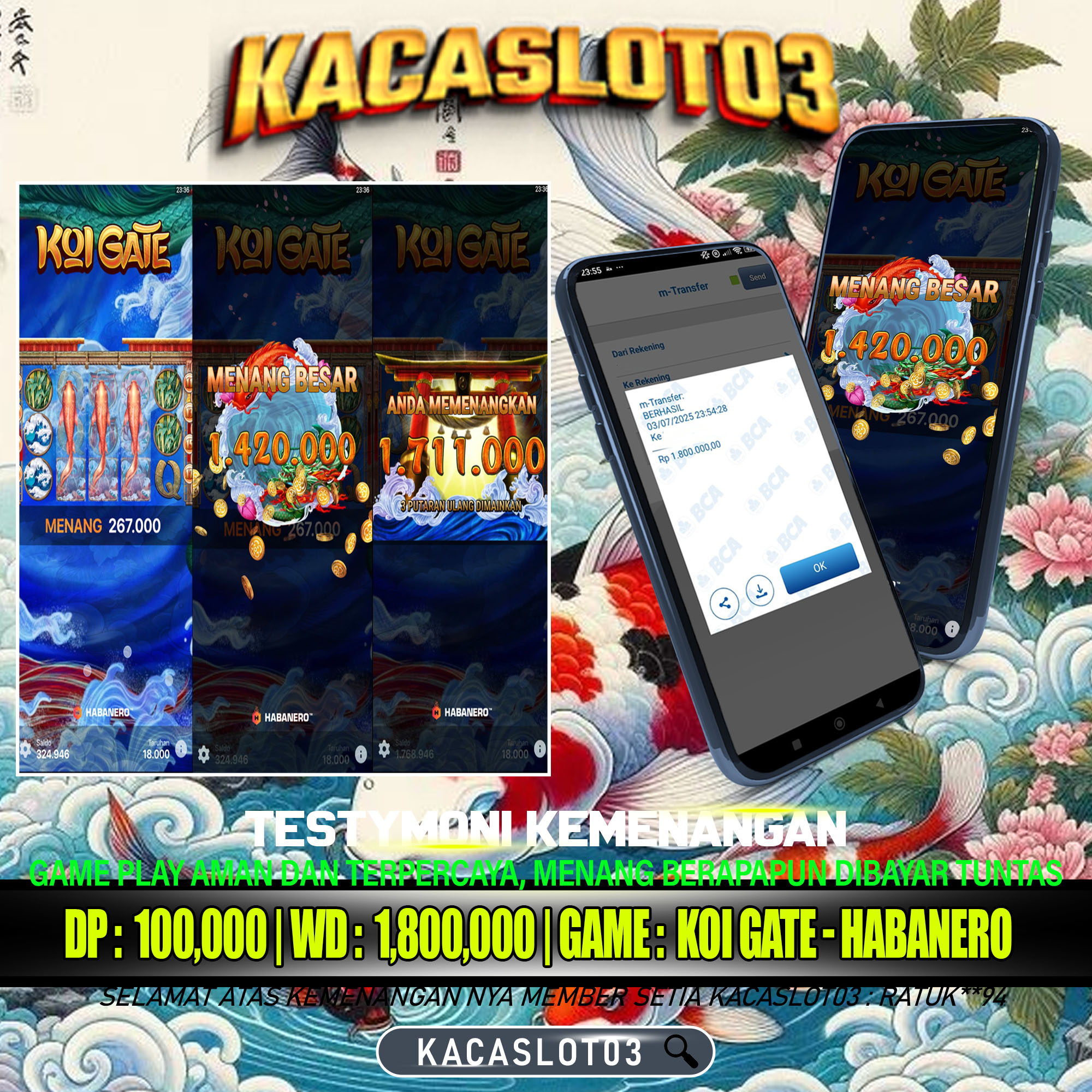 KACASLOT03 Bukti Kemenangan KOI GATE – HABANERO