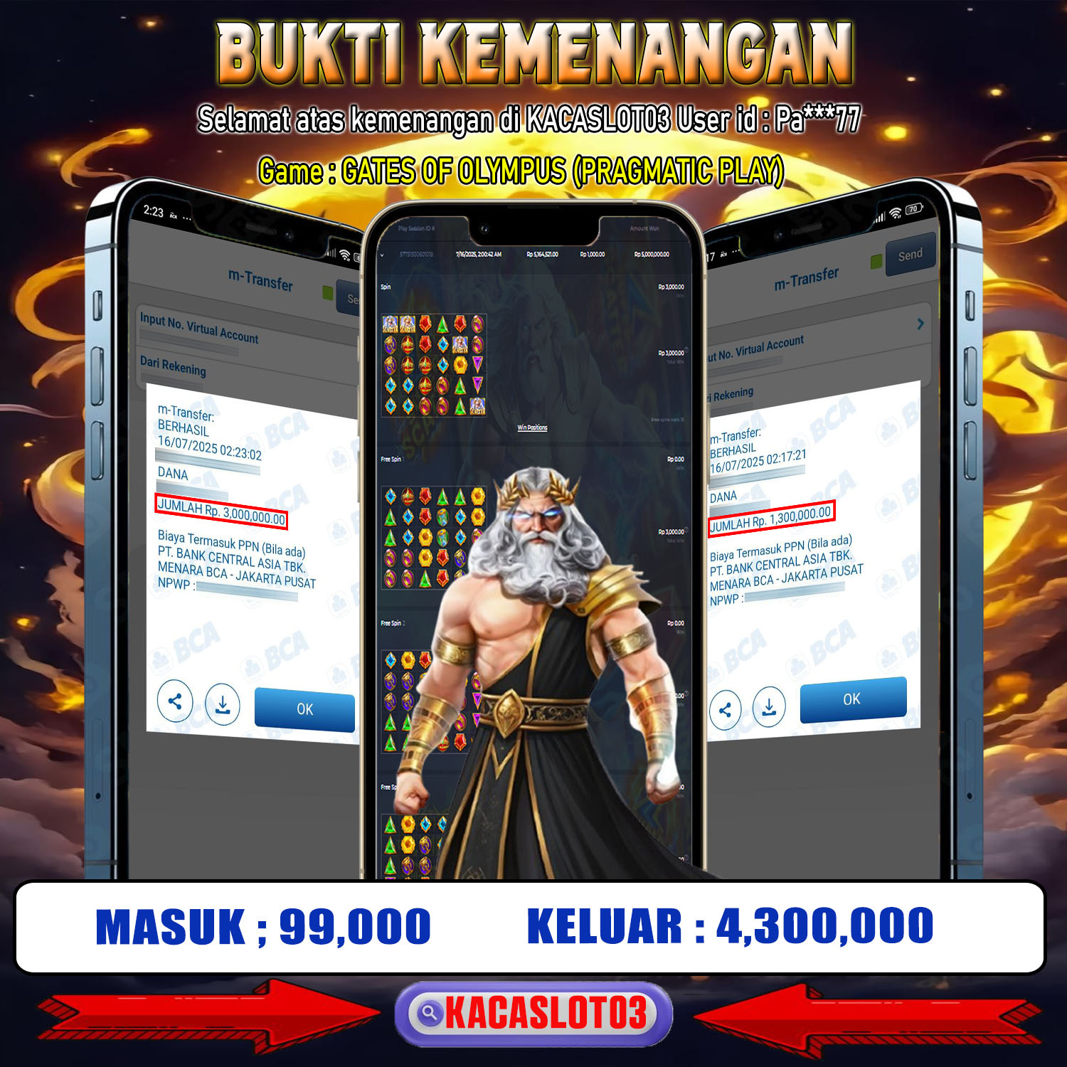 KACASLOT03 Bukti Kemenangan GATES OF OLYMPUS – PP
