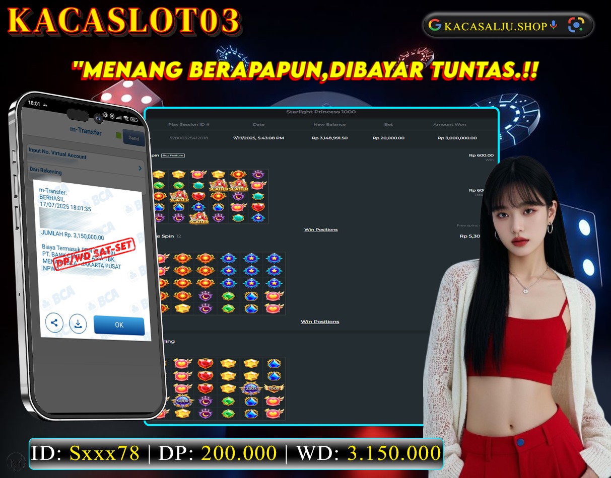 KACASLOT03 Bukti Kemenangan STARLIGHT PRINCES 1000