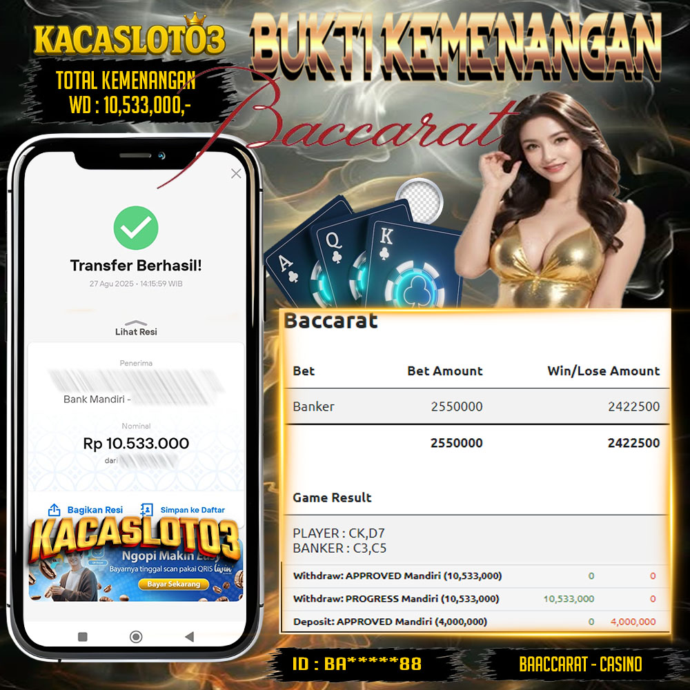 KACASLOT03 Bukti Kemenangan CASINO BACCARAT