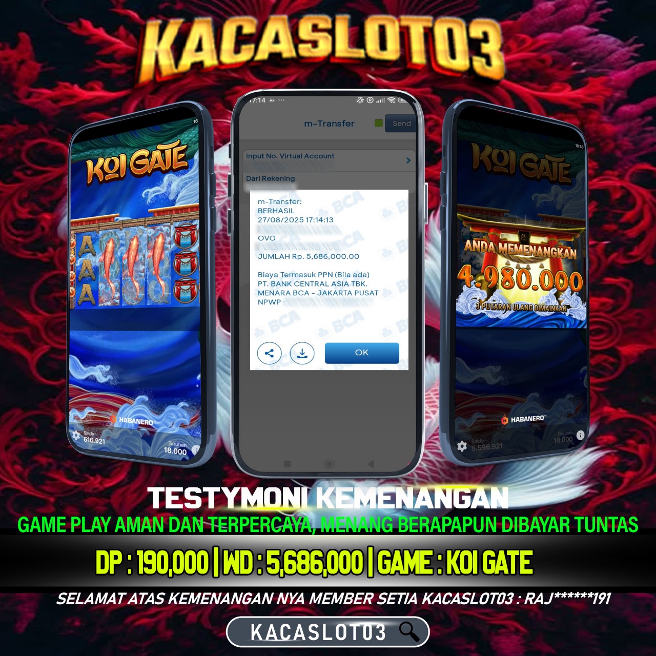 KACASLOT03 Bukti Kemenangan KOI GATE HABANERO