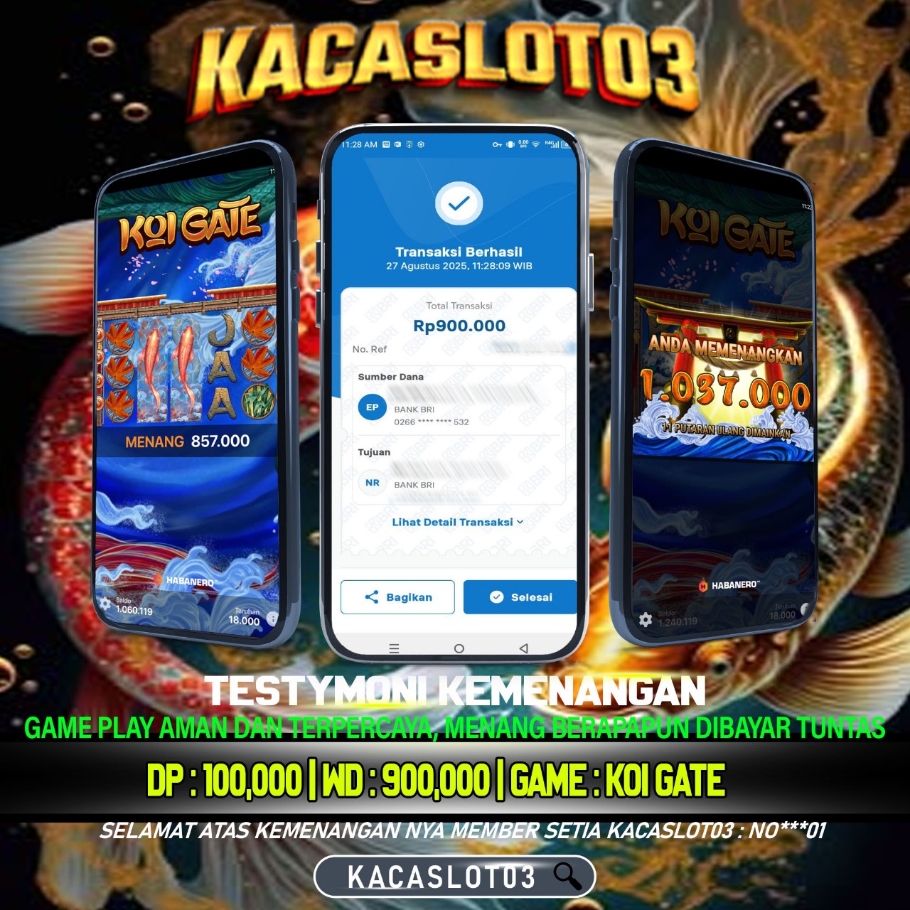 KACASLOT03 Bukti Kemenangan KOI GATE HABANERO