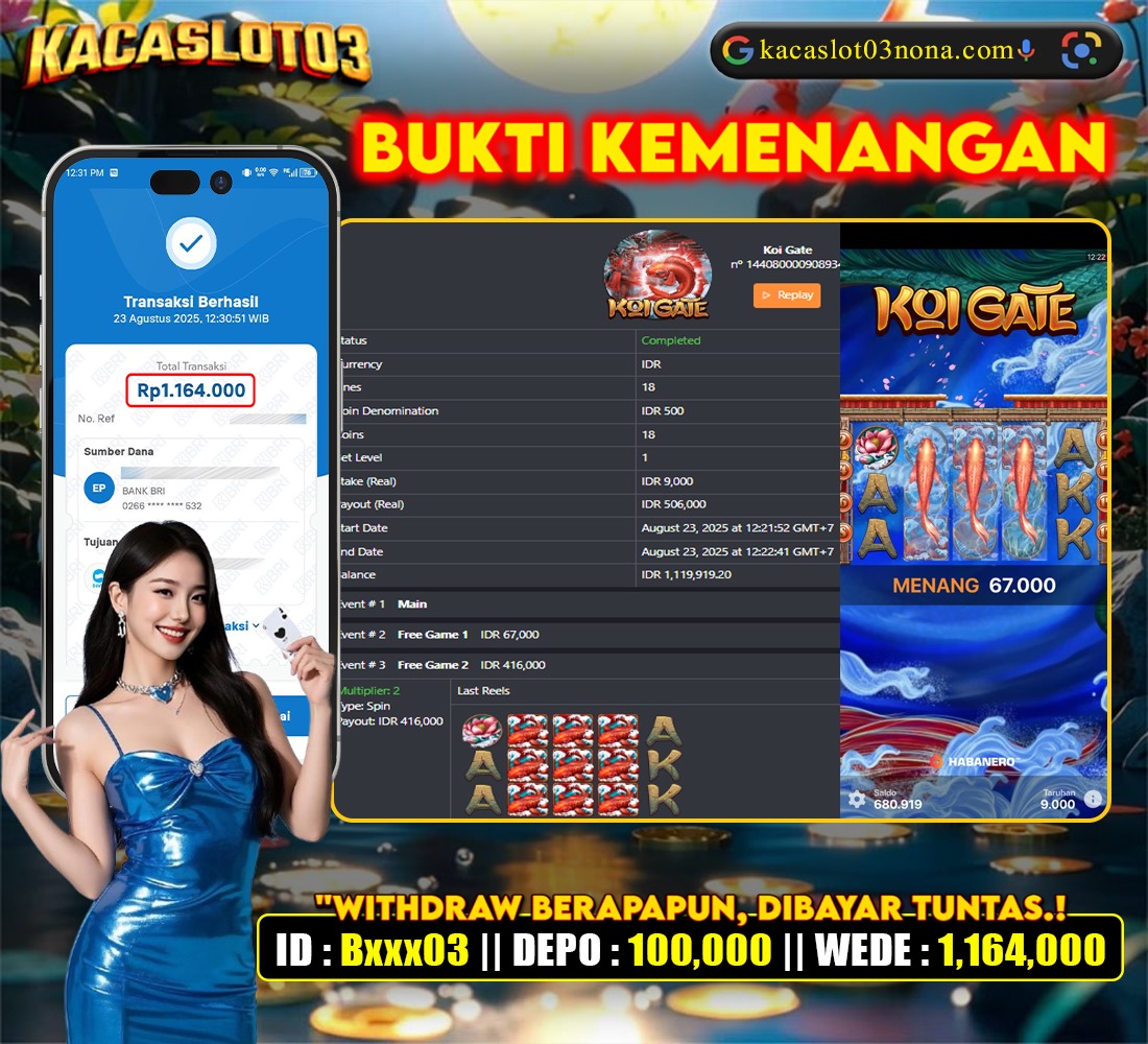 KACASLOT03 Bukti Kemenangan KOI GATE HABANERO