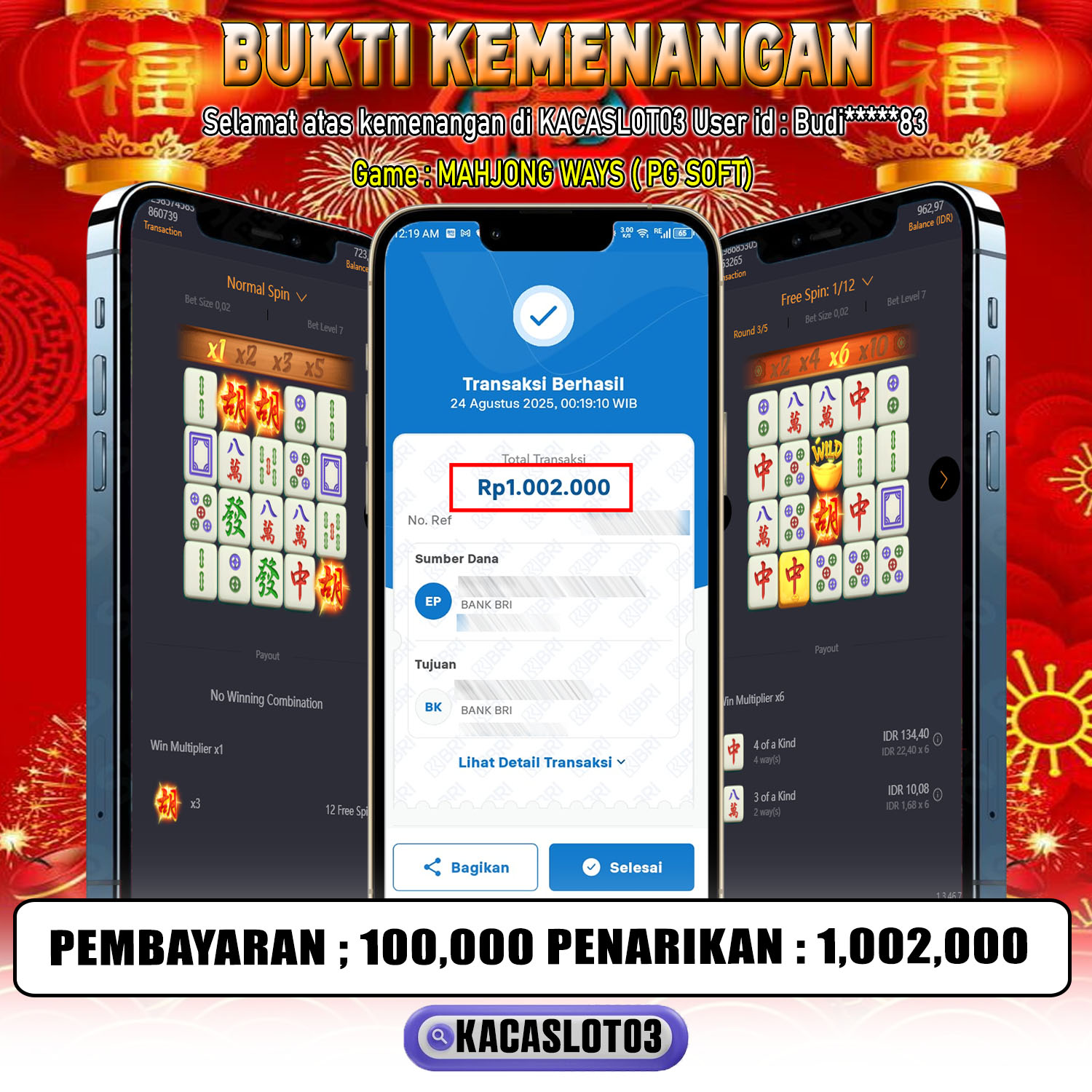KACASLOT03 Bukti Kemenangan MAHJONG WAYS – PG SOFT