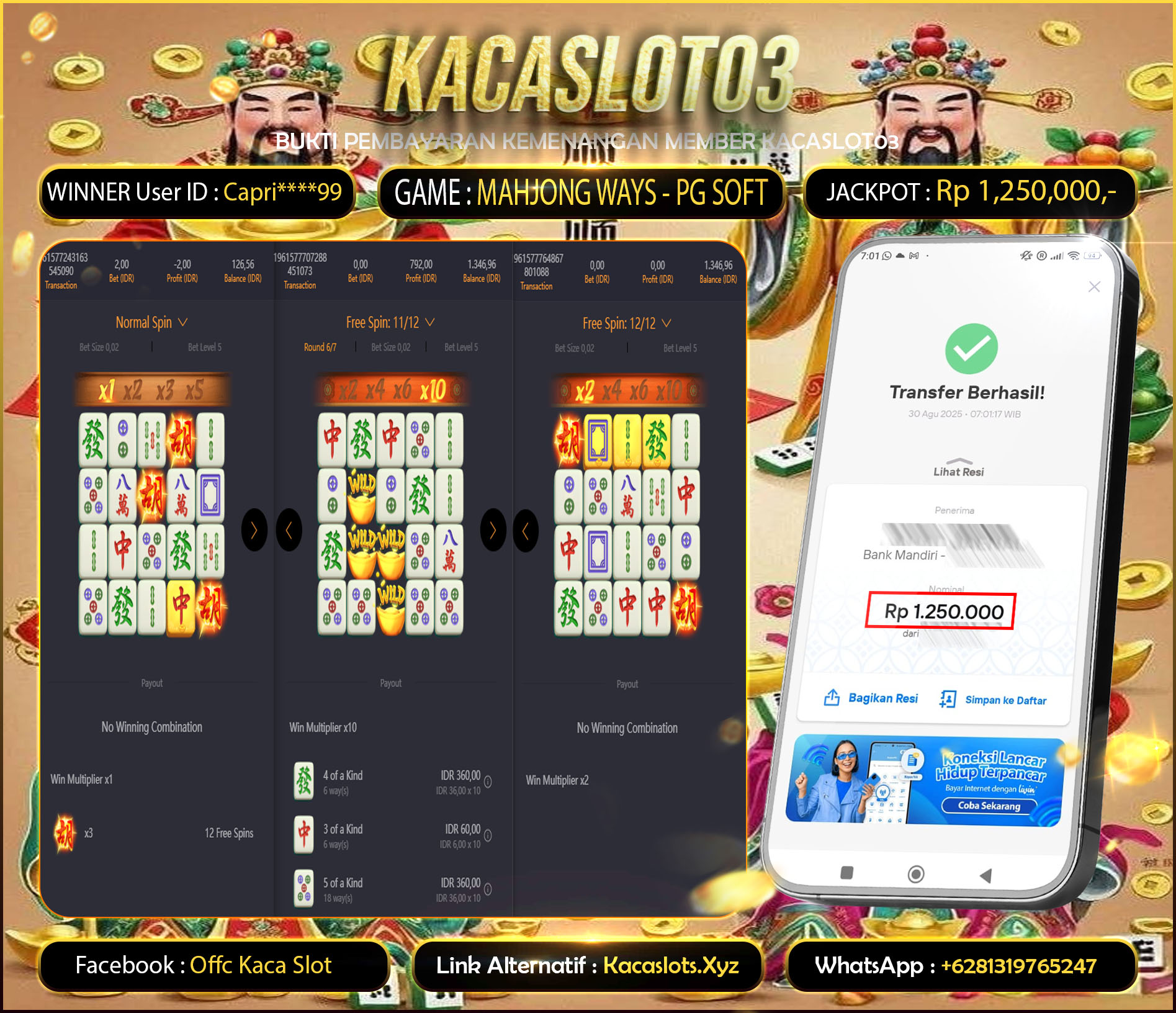 KACASLOT03 Bukti Kemenangan MAHJONG WAYS – PG SOFT