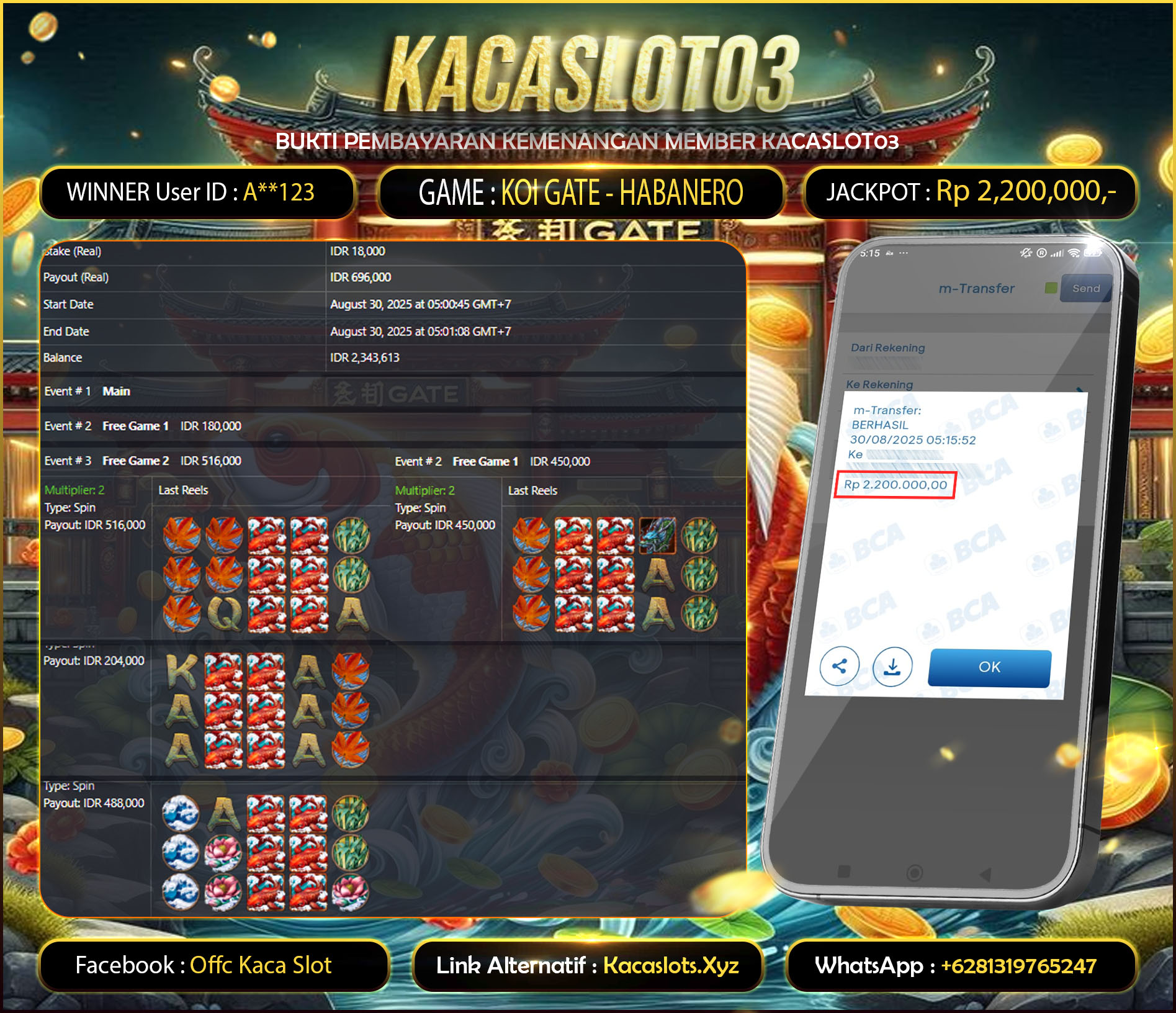KACASLOT03 Bukti Kemenangan KOI GATE – HABANERO