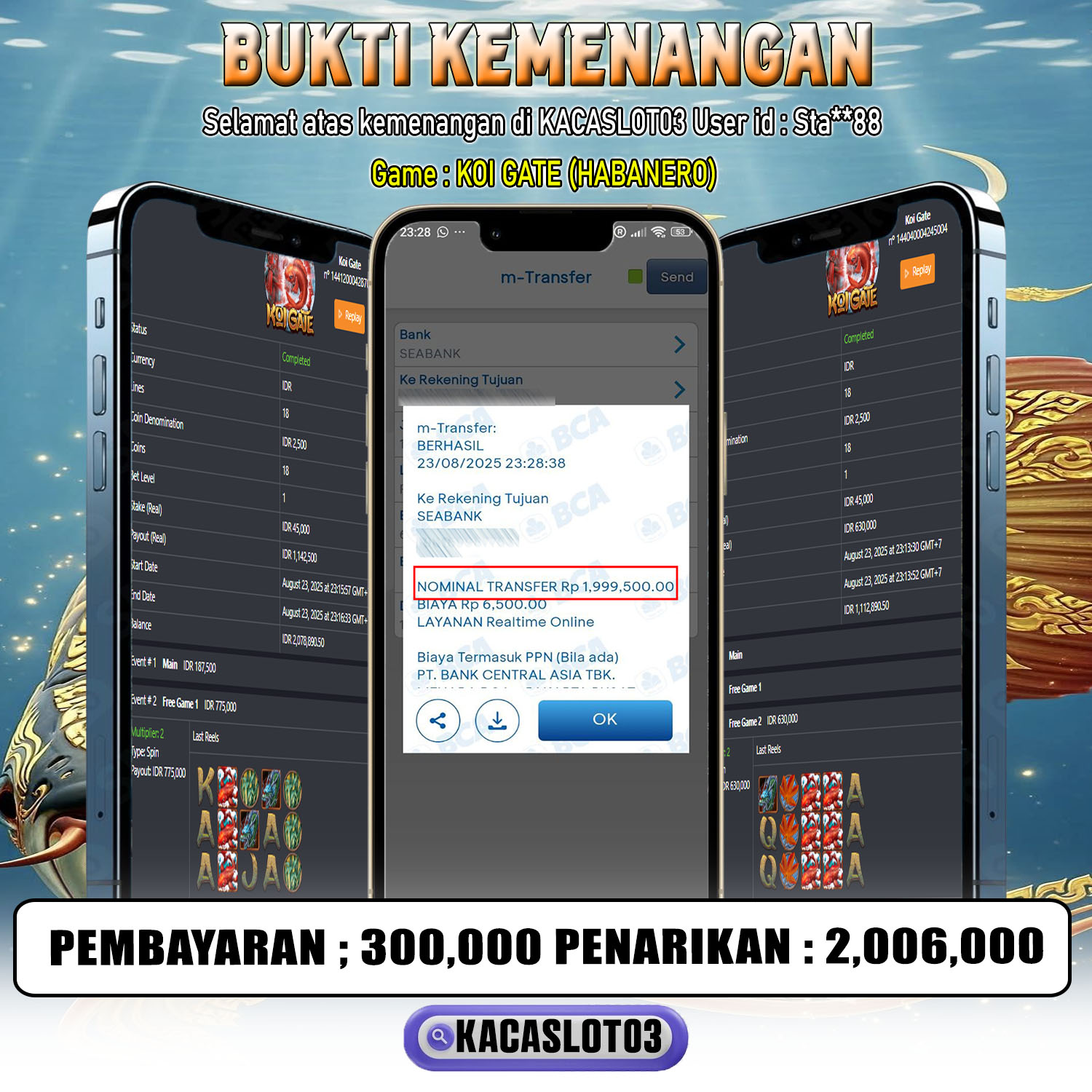 KACASLOT03 Bukti Kemenangan KOI GATE – HABANERO