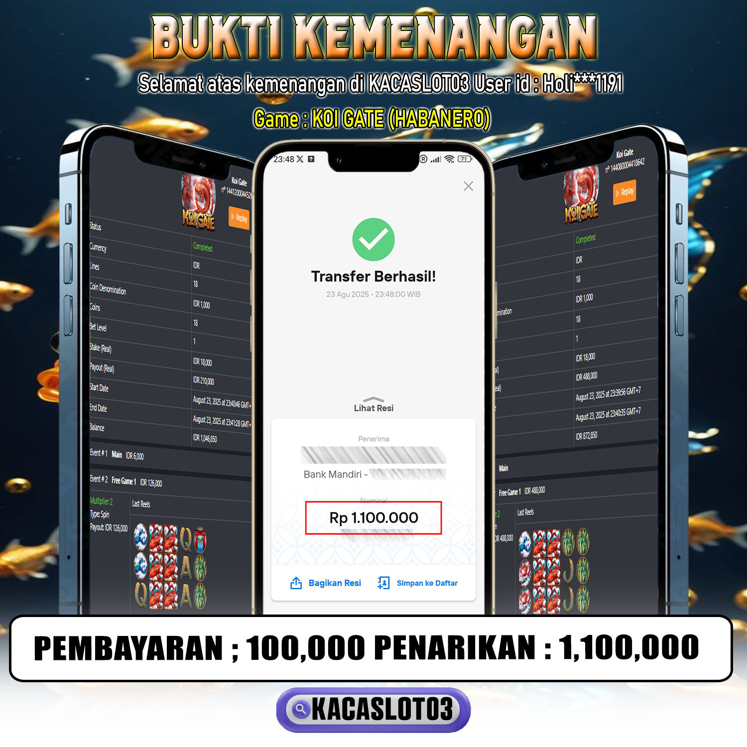 KACASLOT03 Bukti Kemenangan KOI GATE – HABANERO