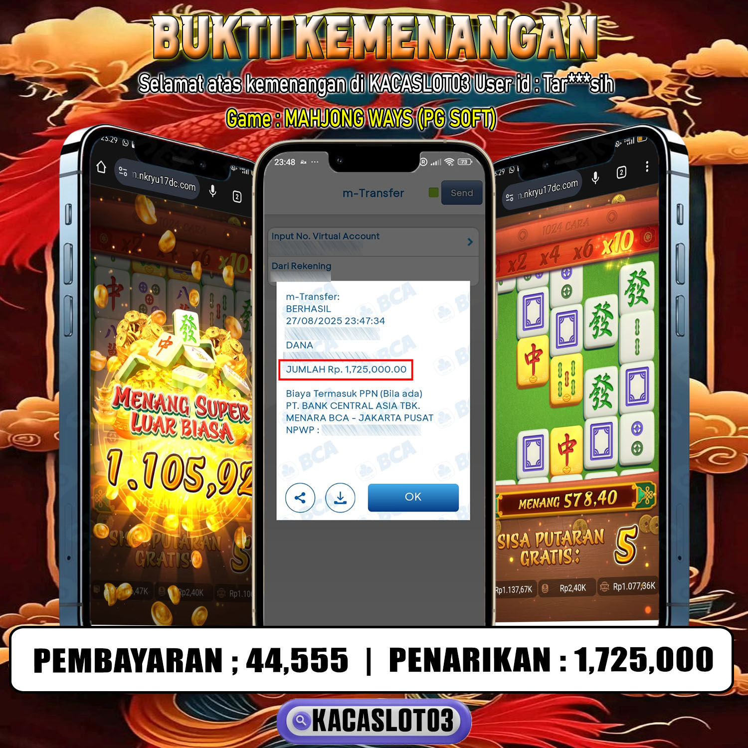 KACASLOT03 Bukti Kemenangan MAHJONG WAYS – PG SOFT