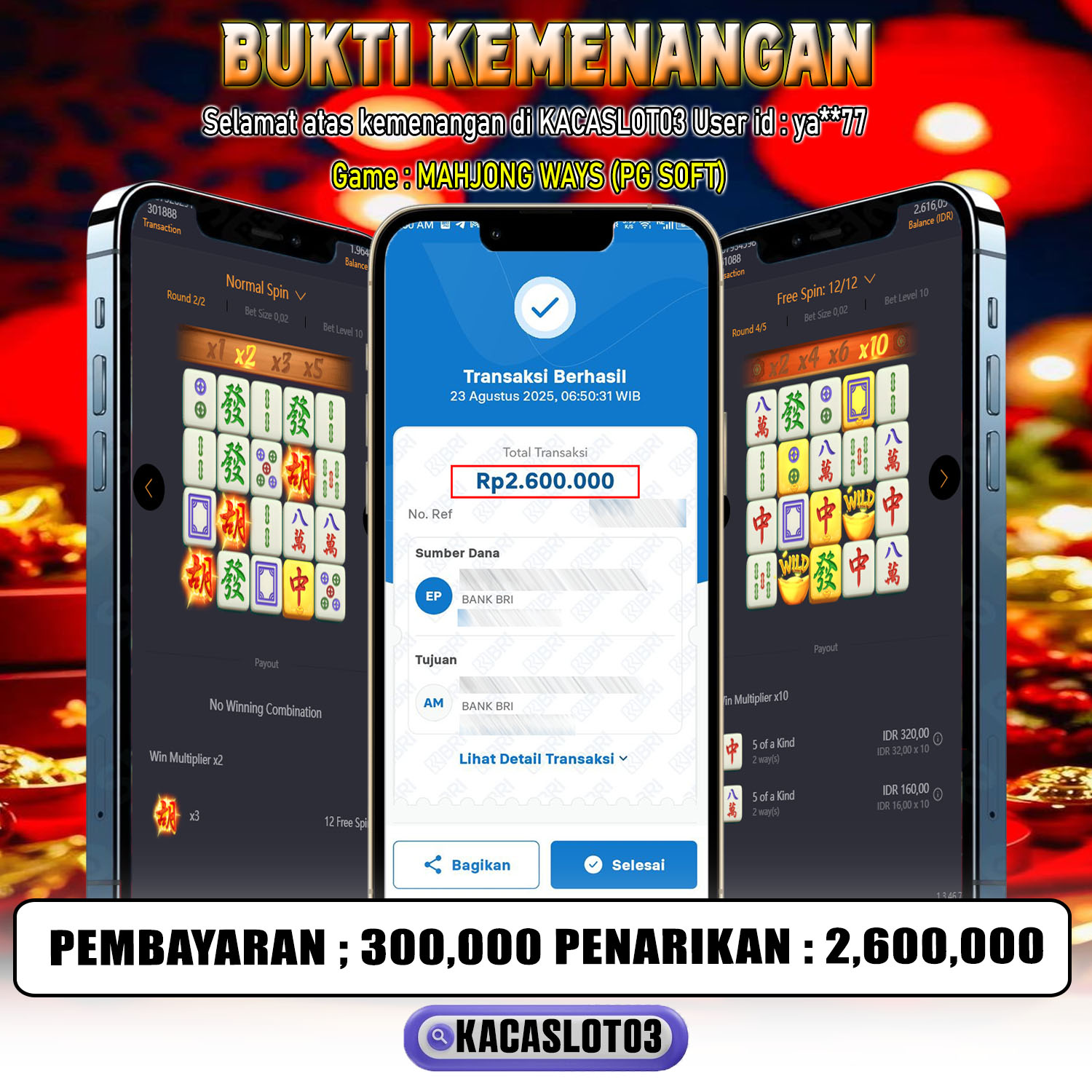 KACASLOT03 Bukti Kemenangan MAHJONG WAYS – PG SOFT