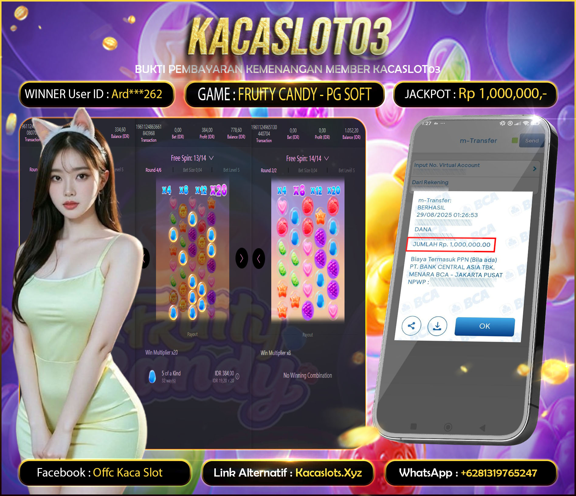 KACASLOT03 Bukti Kemenangan FRUITY CANDY – PG SOFT