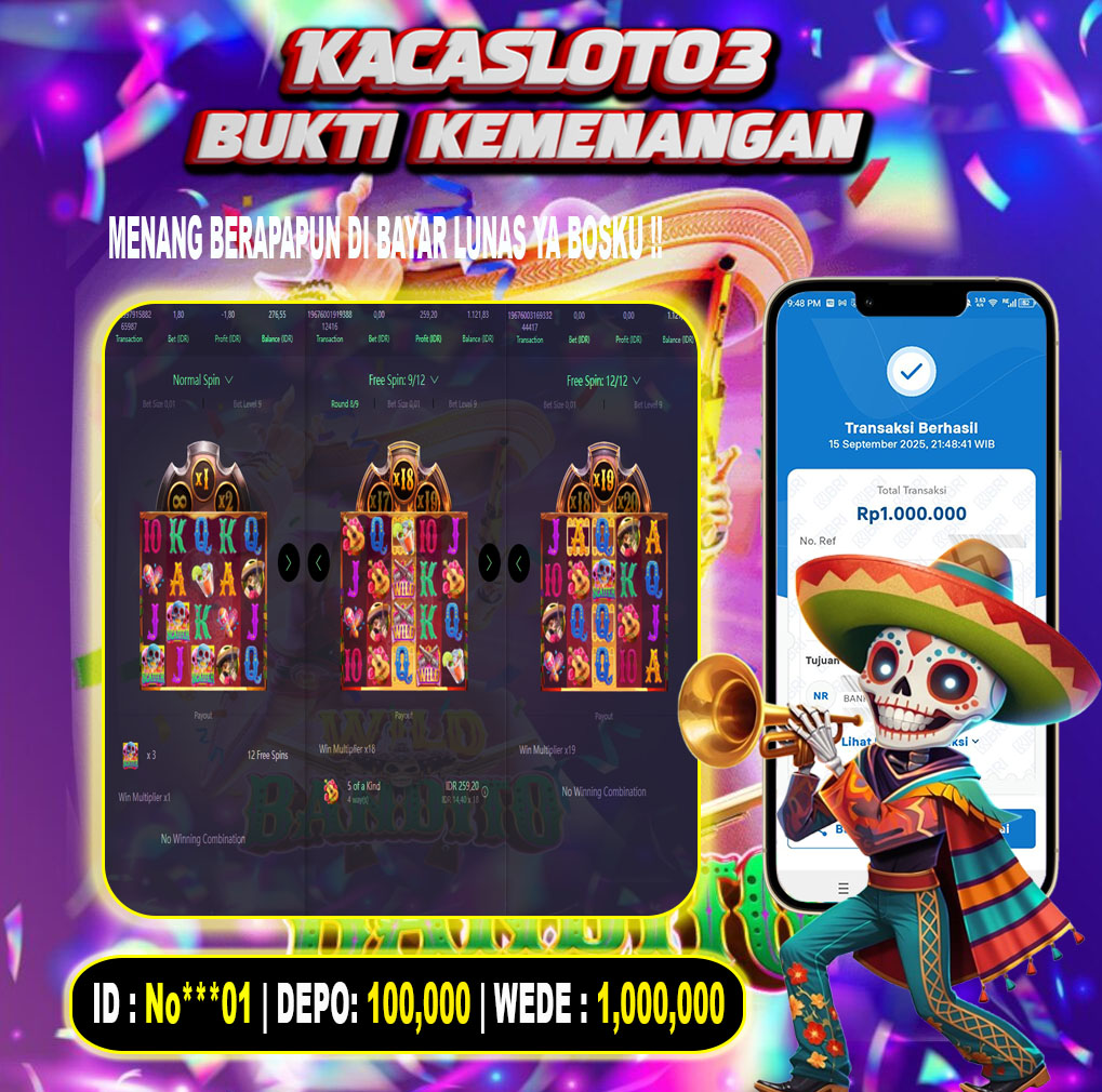 KACASLOT03 Bukti Kemenangan WILD BANDITO – PG SOFT