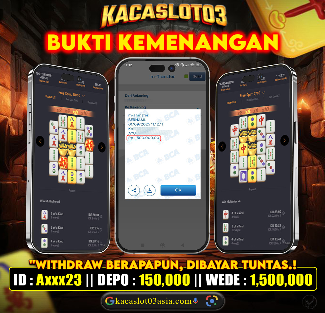 KACASLOT03 Bukti Kemenangan MAHJONG WAYS