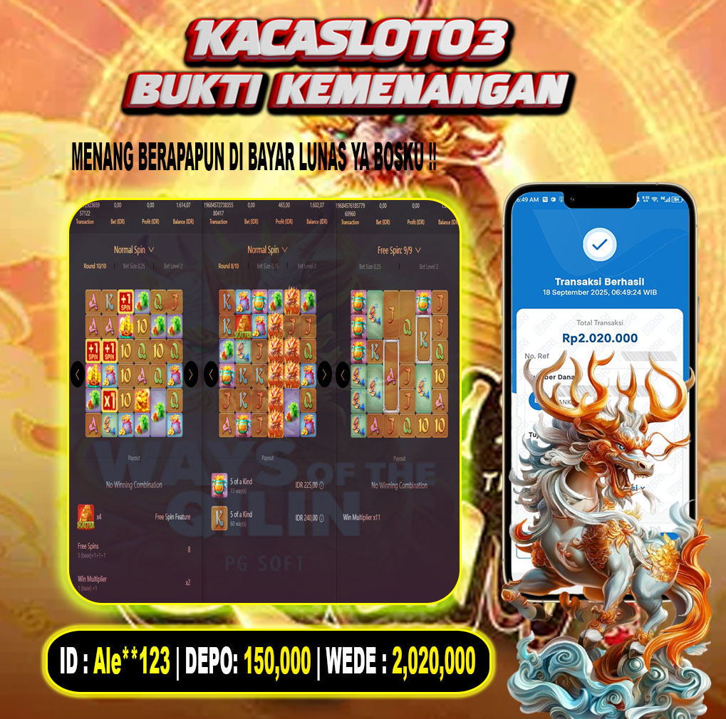 KACASLOT03 Bukti Kemenangan WAYS OF THE QILIN – PG SOFT