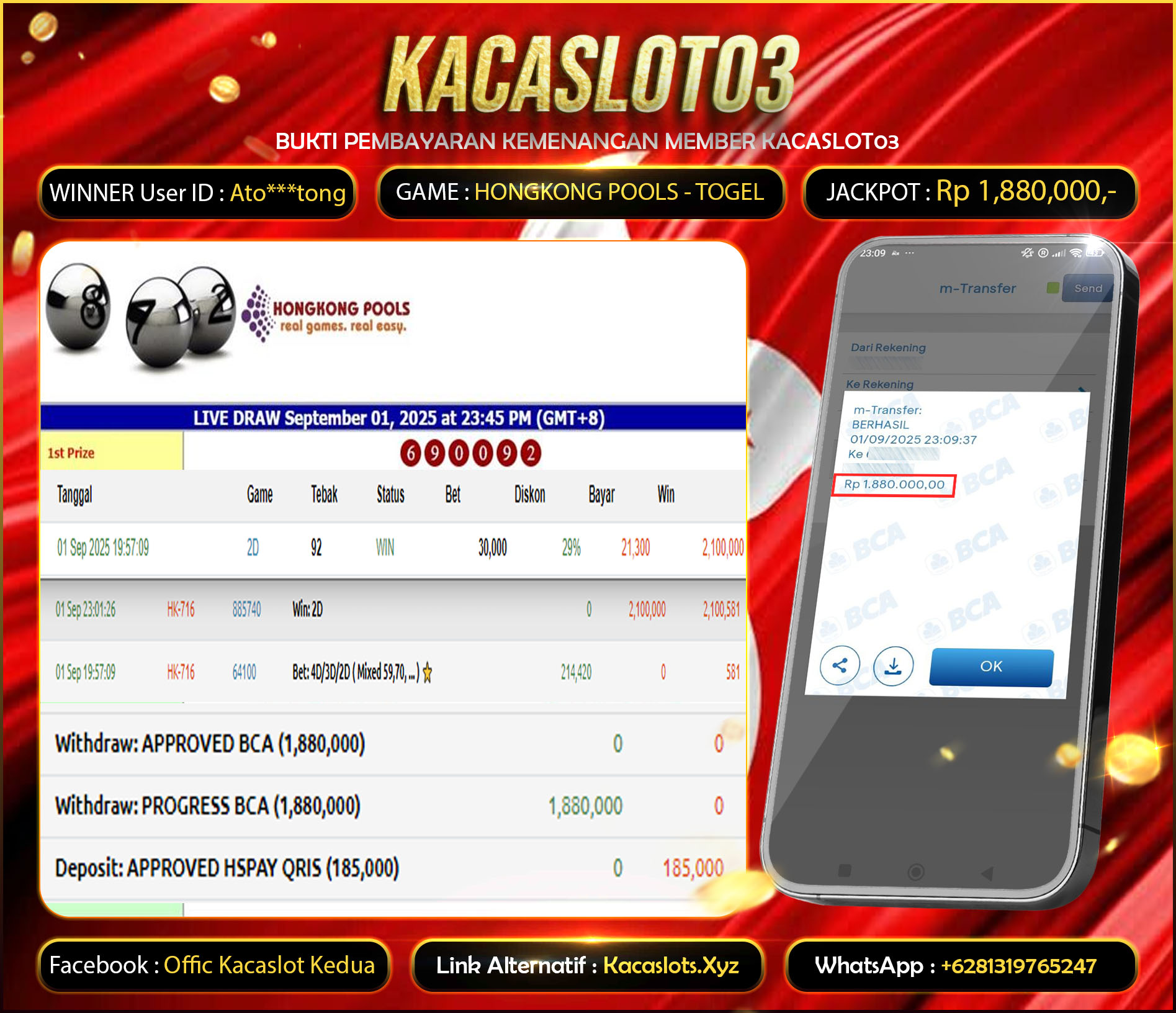KACASLOT03 Bukti Kemenangan HONGKONGPOOLS – TOGEL